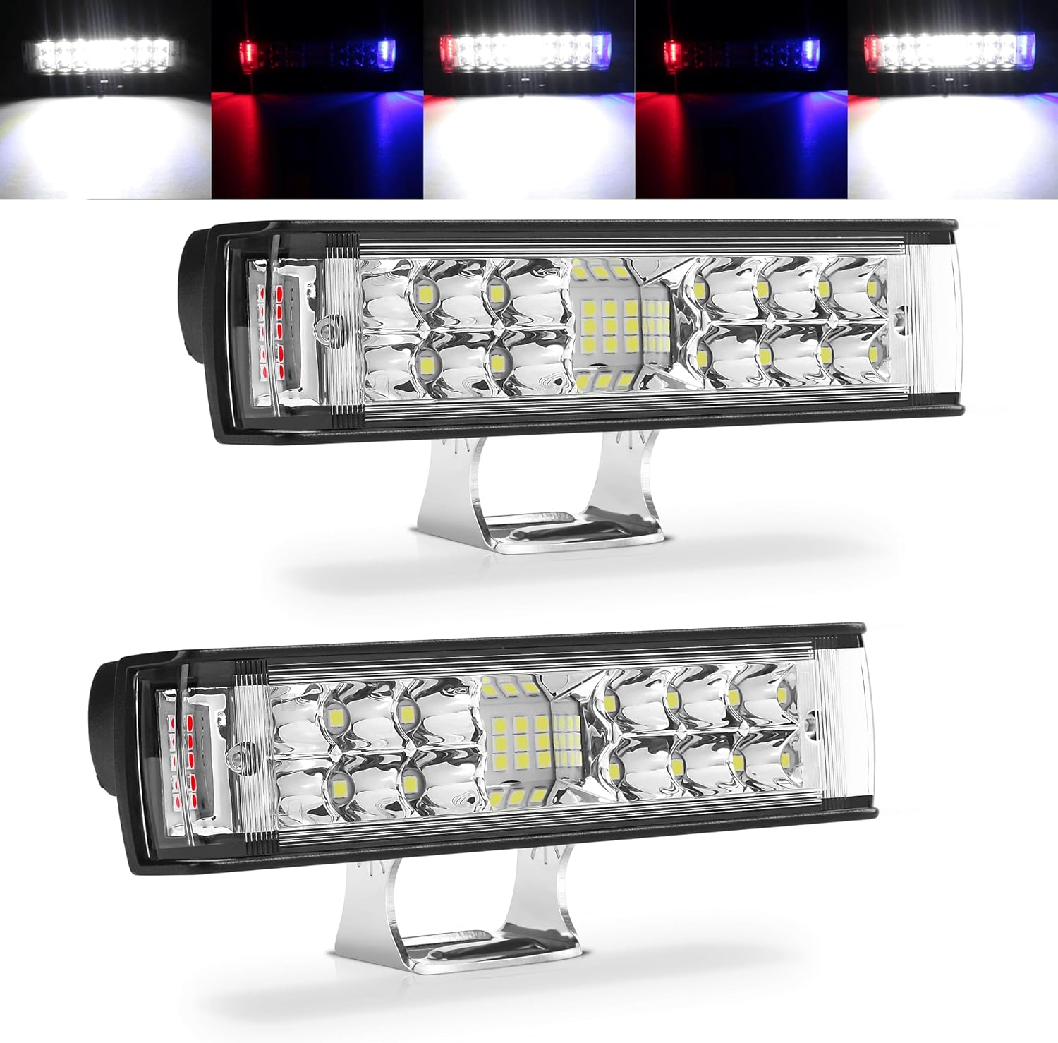 Barra de luz LED de una sola fila de 6 pulgadas, 35 W, 2 unidades, luces antiniebla delgadas para todo terreno, luces LED de conducción de trabajo