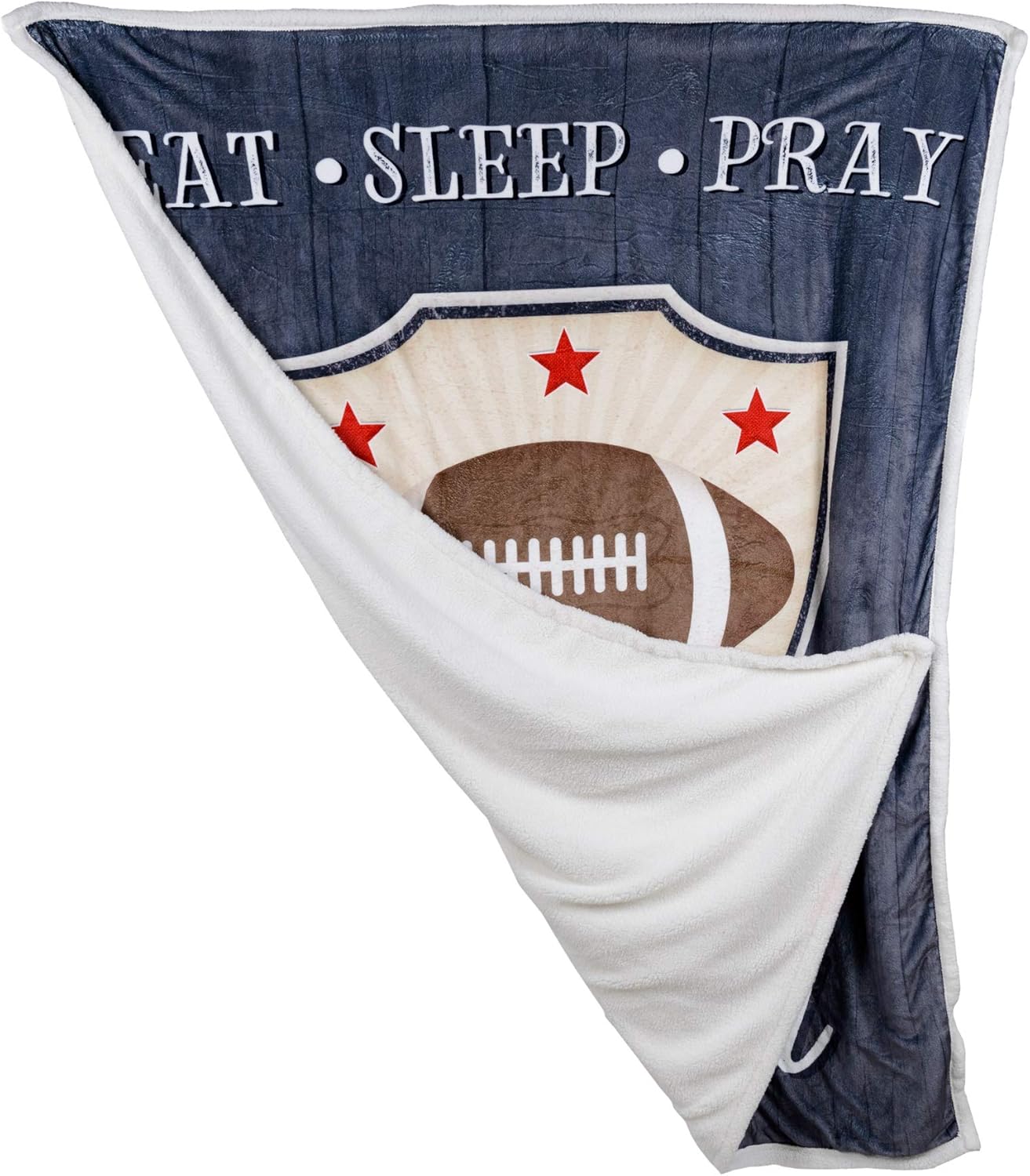 Jennifer Pugh(Eat Sleep Pray Football) – Manta de franela y sherpa de doble capa, regalo inspirador para amigos, familia, cumpleaños, reconfortante