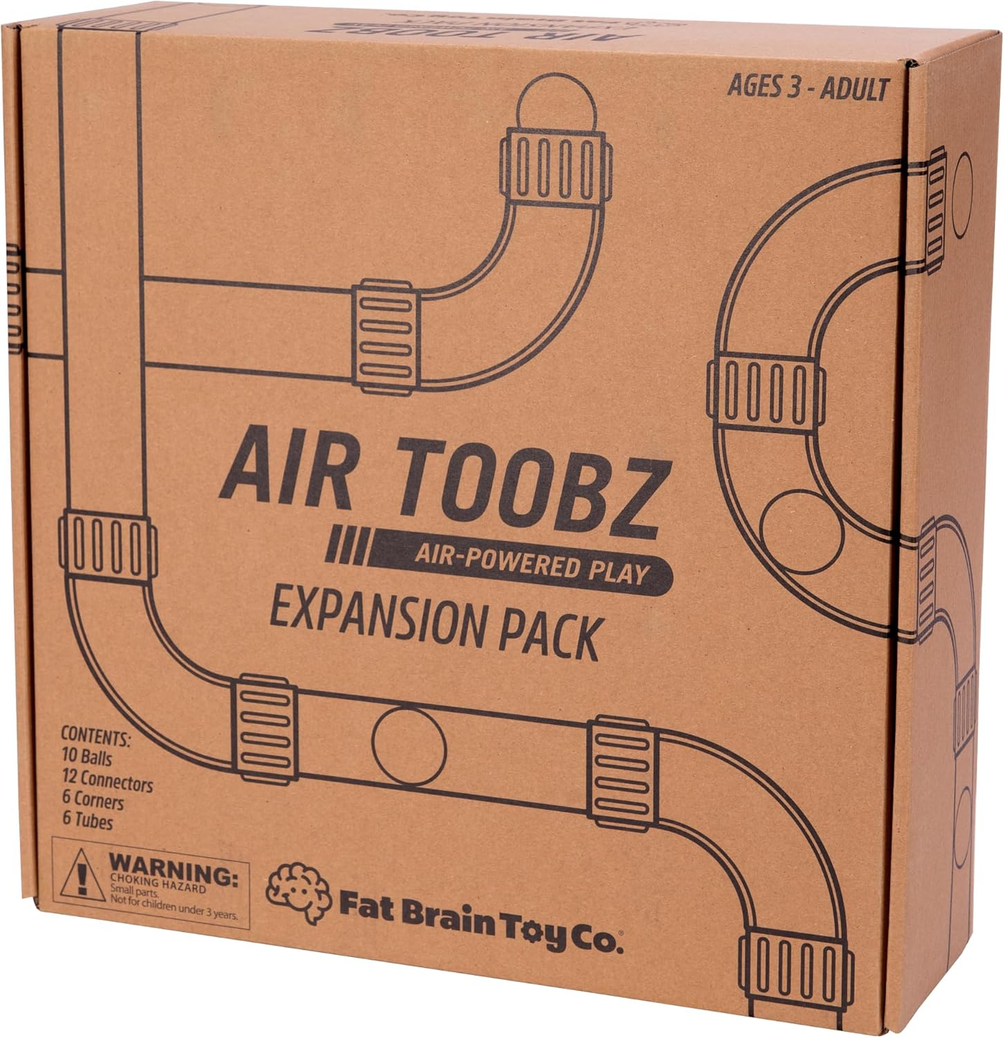 Fat Brain Toys Paquete de expansión Air Toobz – Juguete de construcción STEM impulsado por aire – Niños y adolescentes