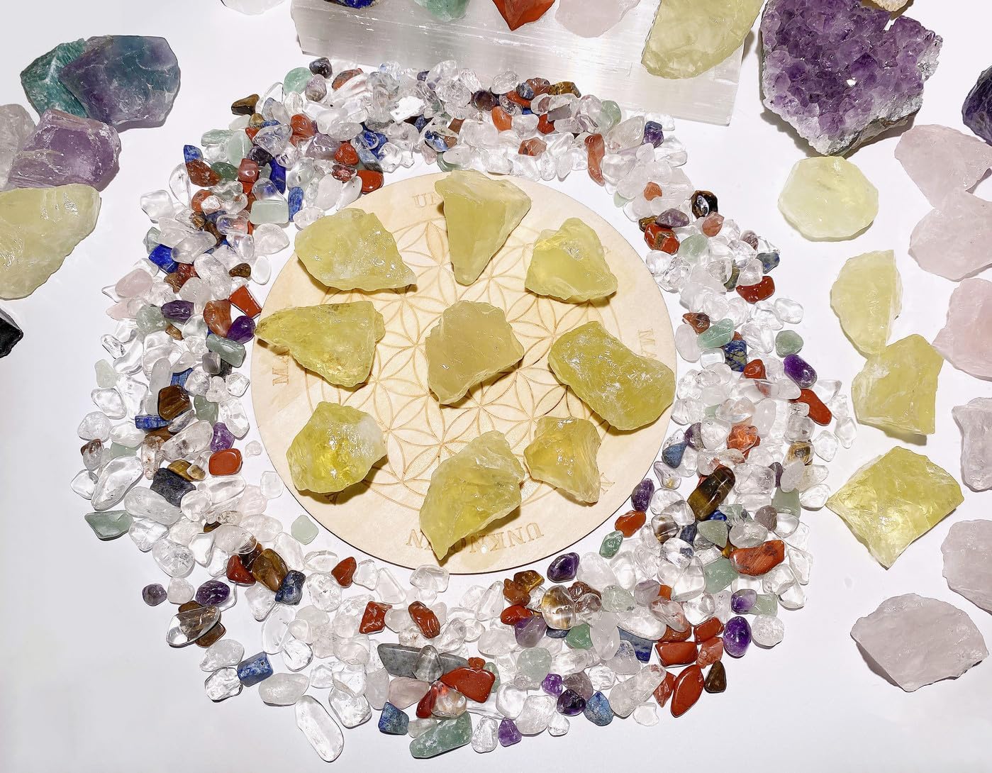 QINJIEJIE Piedras naturales de cristales crudos de citrino de 0.9 libras, grandes rocas ásperas de 1 pulgada, piedras preciosas de Reiki, fuentes
