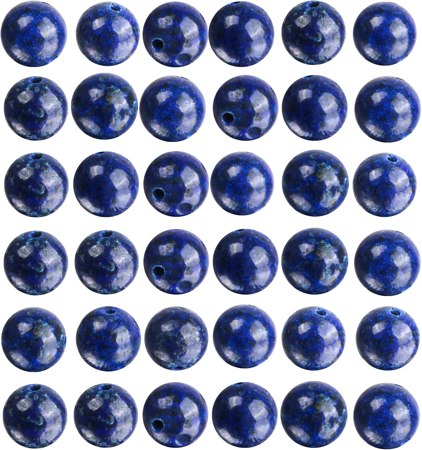 100 cuentas de piedras preciosas naturales de lapislázuli de 0.315 pulgadas para hacer joyas, cuentas redondas sueltas de piedra para pulseras y