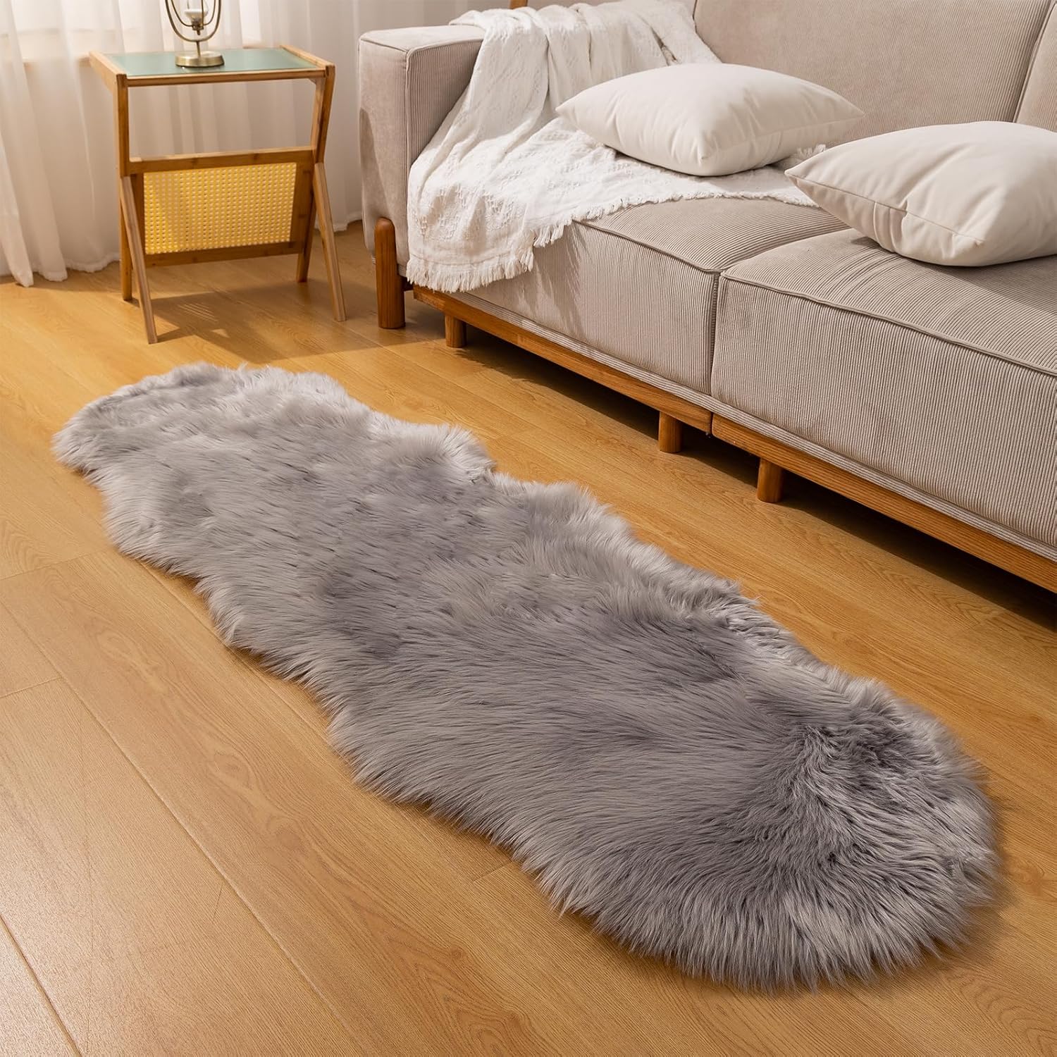 CKLZSAY Alfombra de piel sintética de oveja súper suave y esponjosa, alfombra para el suelo del dormitorio, habitación de los niños, sofá, sala de