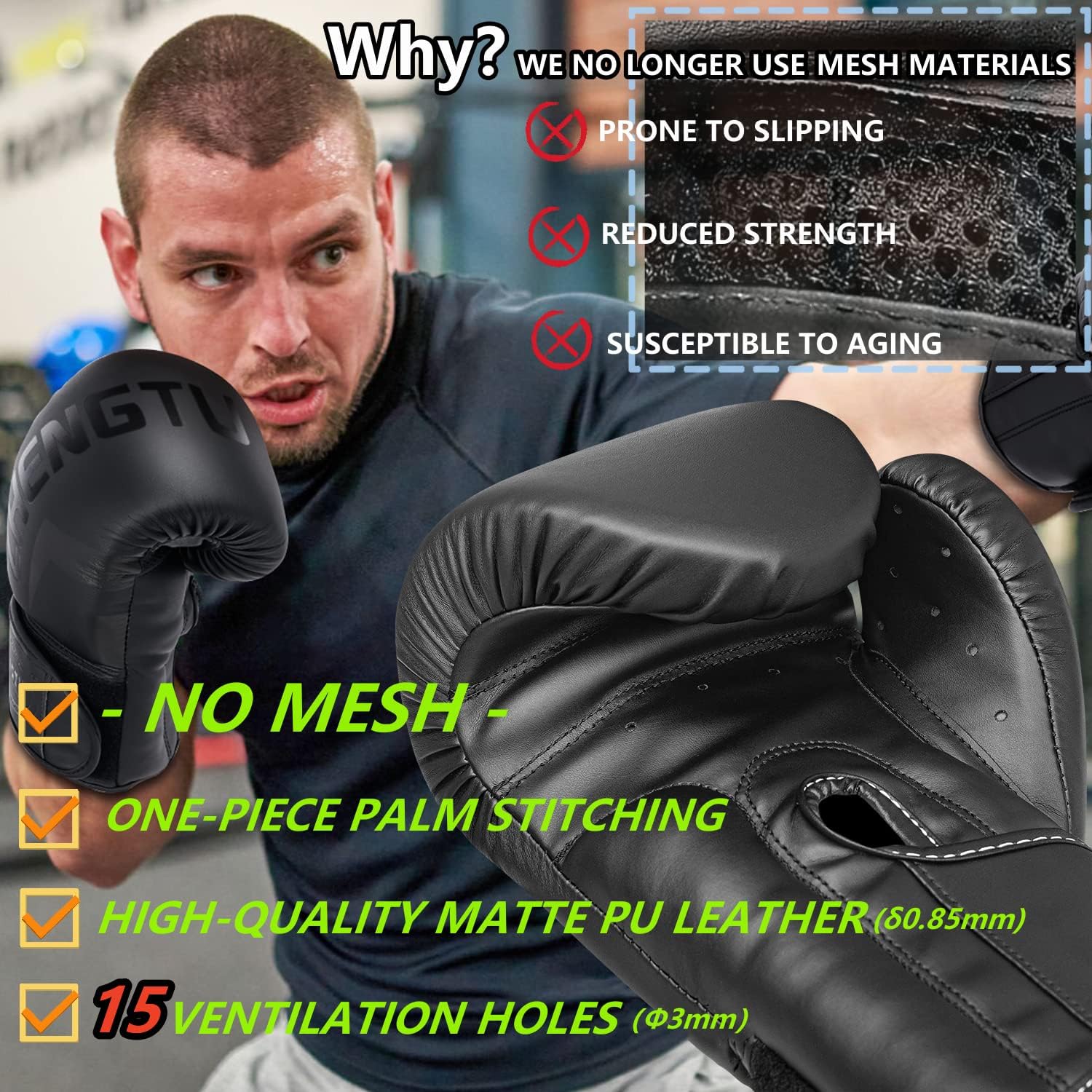 Guantes de boxeo para hombres y mujeres, guantes de kickboxing, guantes de entrenamiento de boxeo, guantes de combate de entrenamiento de boxeo,
