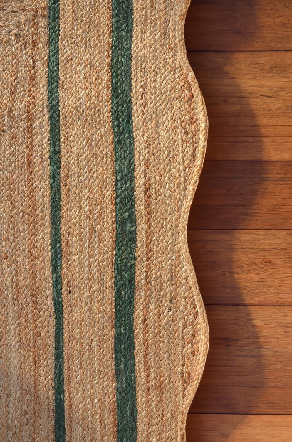 Alfombra de pasillo de yute festoneado natural (2.6 x 6 pies) para cocina y entradas, alfombra trenzada de yute rústico para pasillos – Alfombra