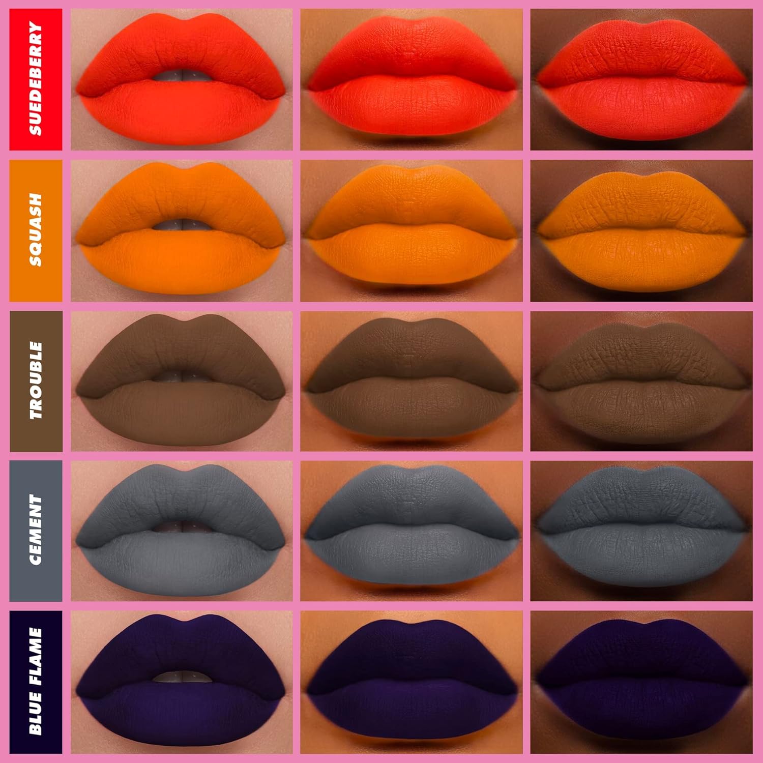 Lime Crime Liquid Matte Lipstick Juego de regalo de 5 piezas, Velvetines Vault Volumen 1  Tonos atrevidos y de larga duración y forro de labios