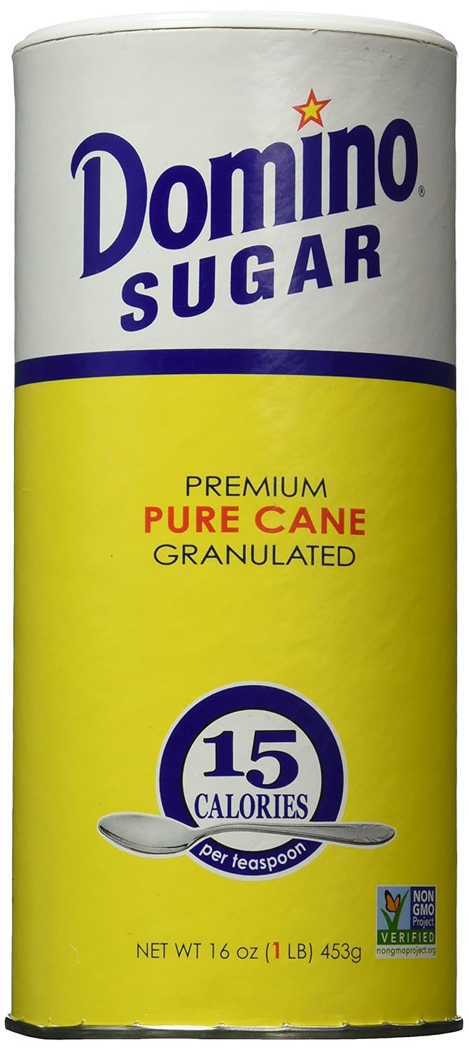 Domino azúcar granulada alta calidad de caña pura con pico servidor superior resellable de 16oz.