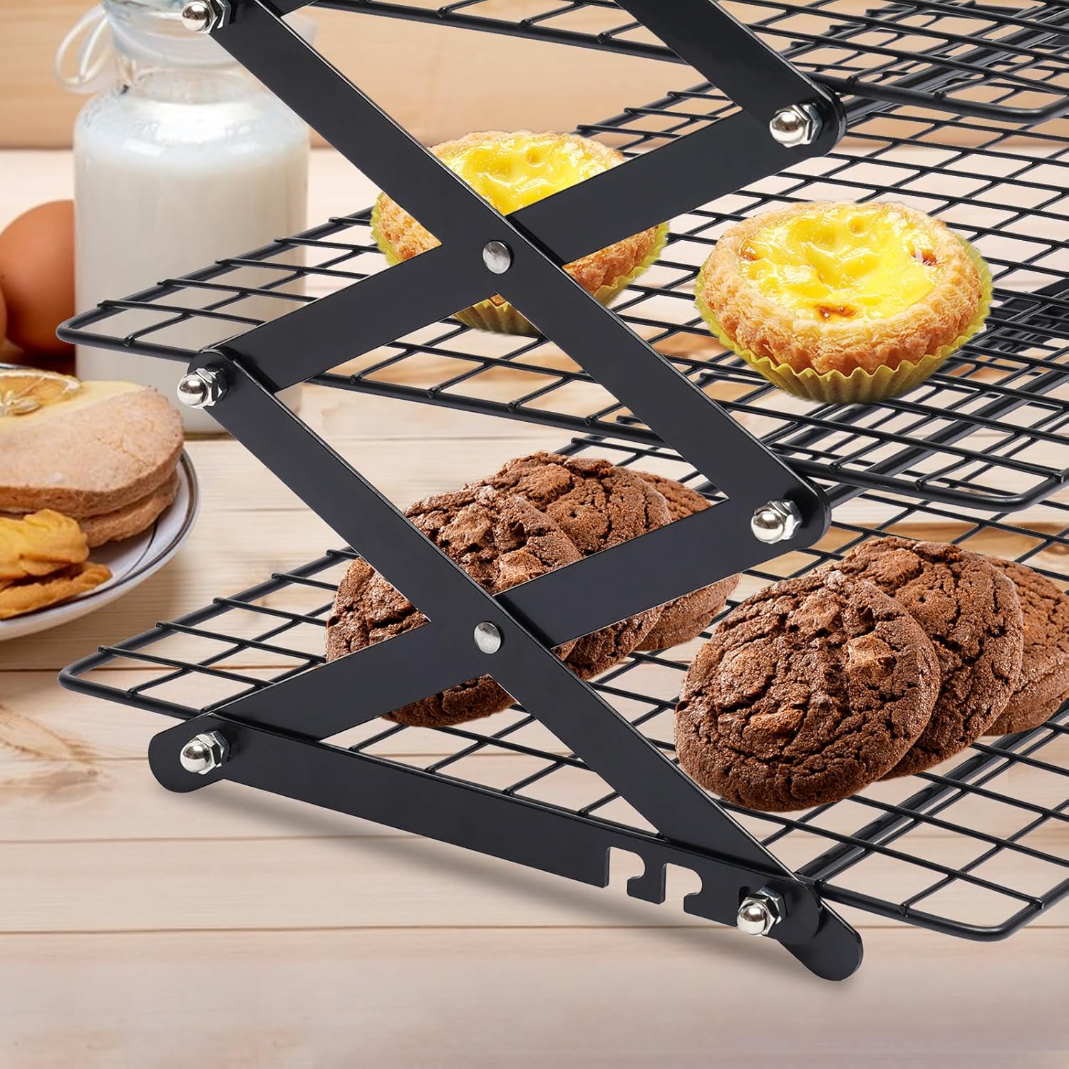 Estante de enfriamiento de 234 niveles, estante de almacenamiento plegable para picnic al aire libre para cocinar, asar a la parrilla, estante de