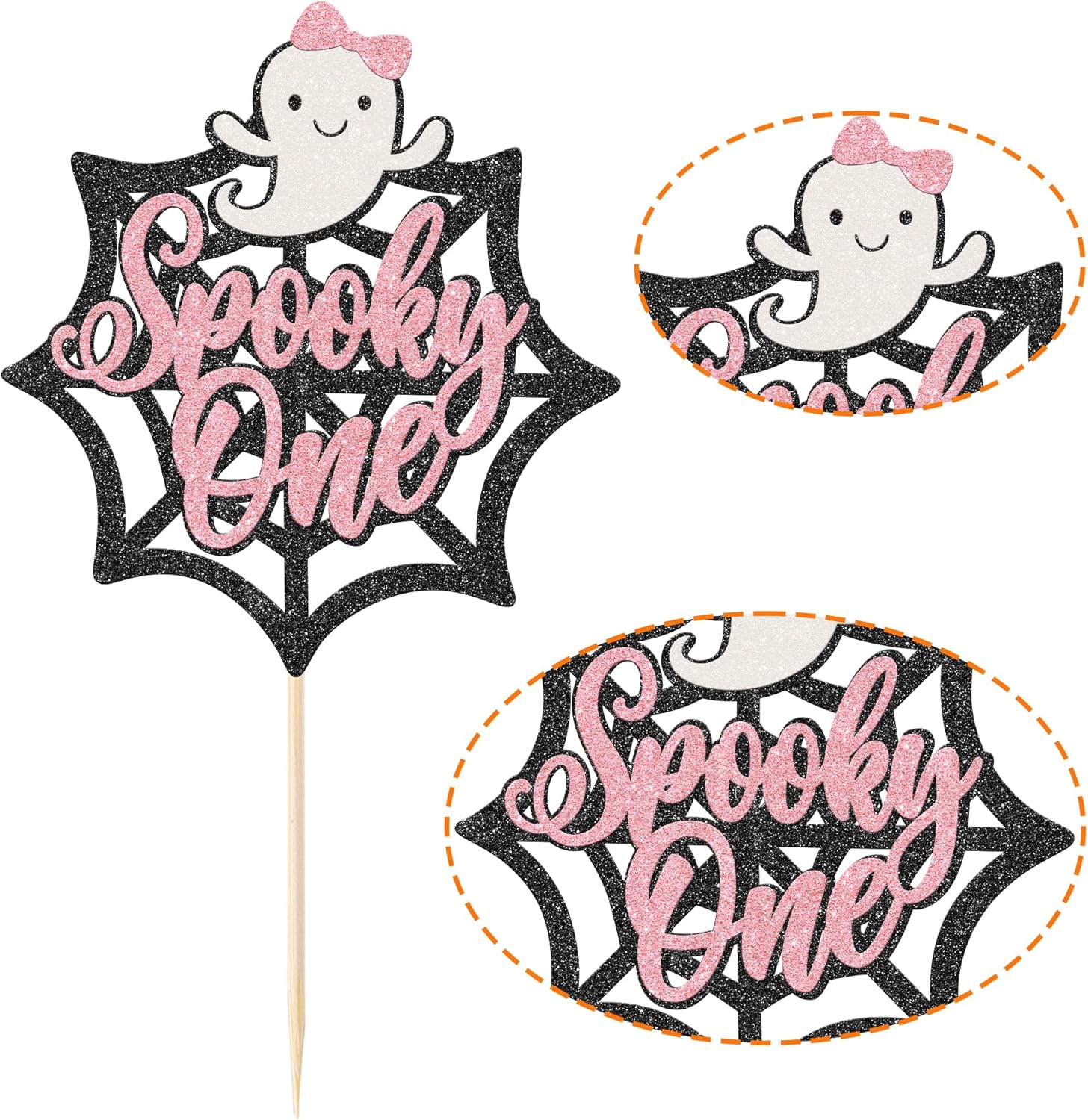 Rsstarxi 1 paquete de decoración espeluznante de Halloween para tarta, fantasma, murciélago, araña, espeluznante, para un cumpleaños, decoración de