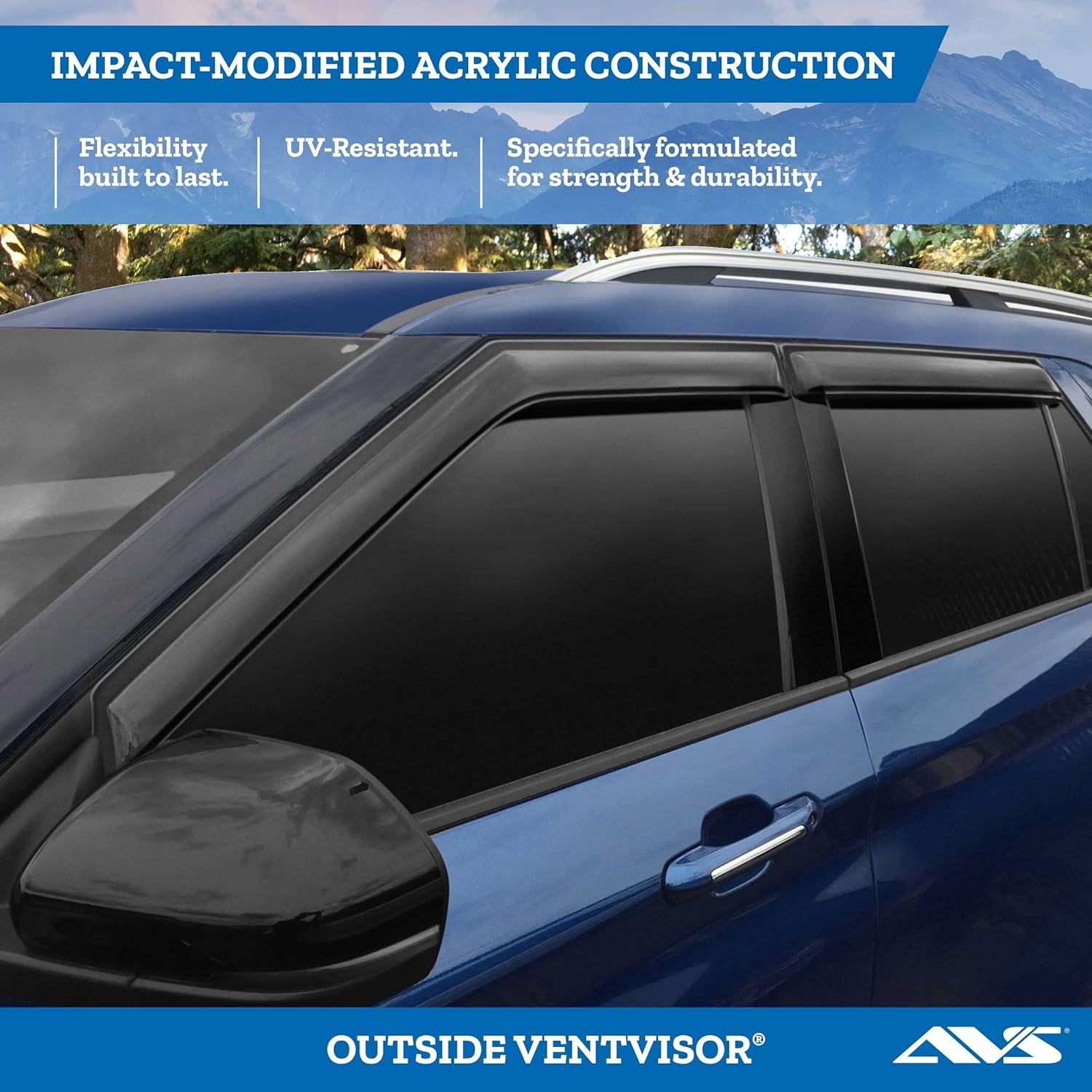 Auto Ventshade AVS Ventvisor  Protectores de lluvia  Montaje exterior  Color humo, 4 piezas  94706  Compatible con Cadillac EscaladeChevrolet