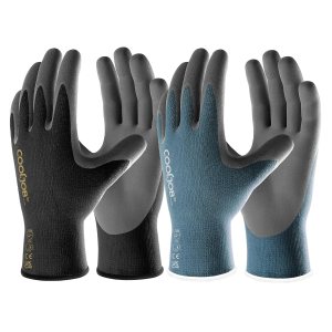 COOLJOB Guantes de trabajo de seguridad de nitrilo de microespuma con dedos para pantalla táctil, 6 pares de guantes de trabajo ligeros para manos COOLJOB Guantes de trabajo de seguridad de nitrilo de microespuma con dedos para pantalla táctil, 6 pares de guantes de trabajo ligeros para manos