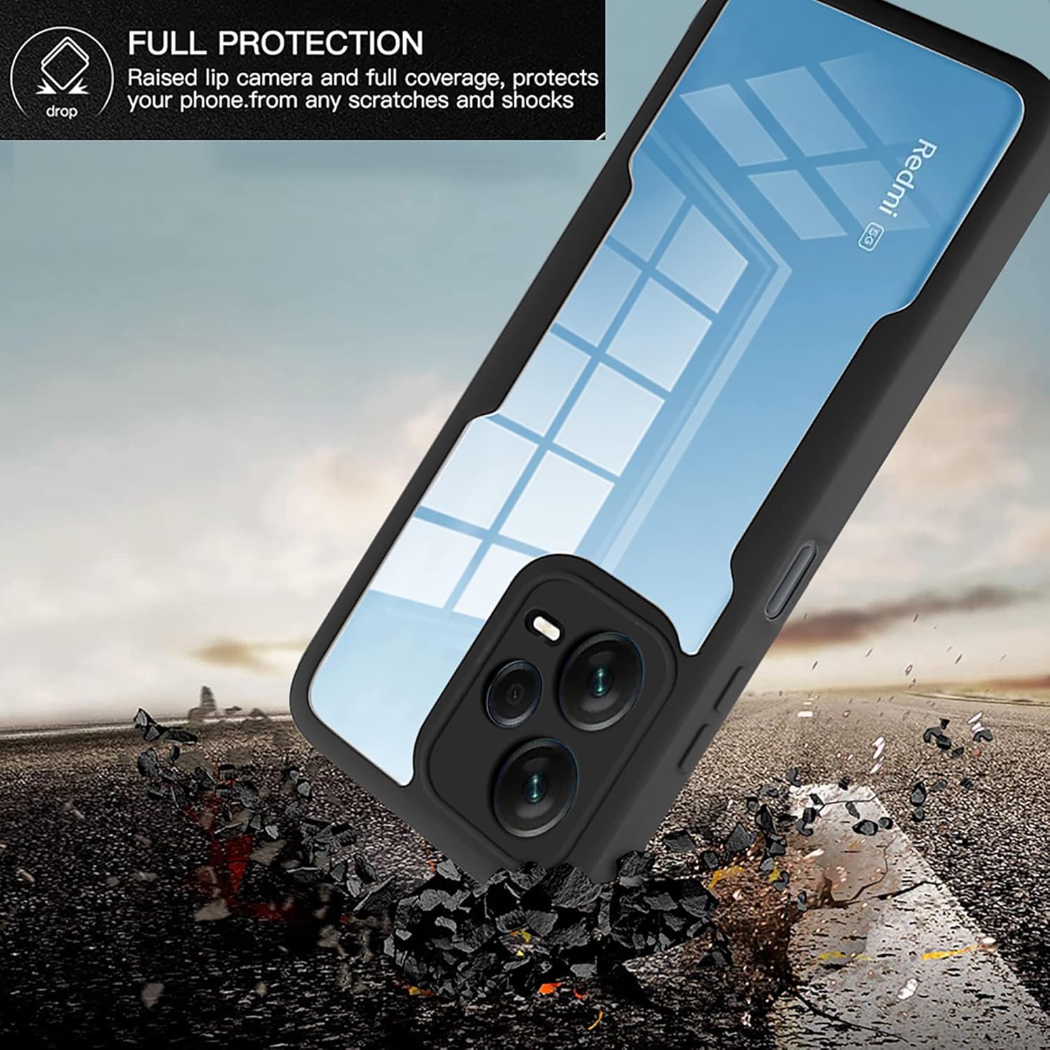 CCSamll – Funda transparente para Xiaomi Redmi Note 12 Pro 5G con protector de pantalla, delgada, a prueba de golpes, suave TPU parachoques
