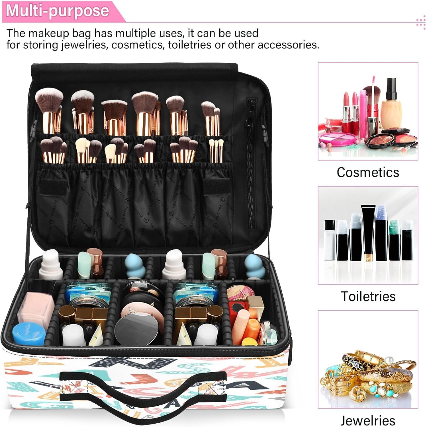 Alfabeto de estilo escandinavo maquillaje de viaje cosmético bolsa de maquillaje bolsa de maquillaje de viaje bolsas de maquillaje para mujeres