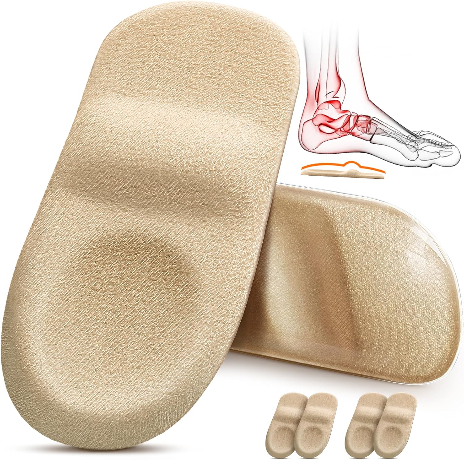 Cojines de talón para aliviar el dolor de talón (paquete de 42 pares)  Inserto de cojín para espolones de talón y absorción de golpes, almohadillas