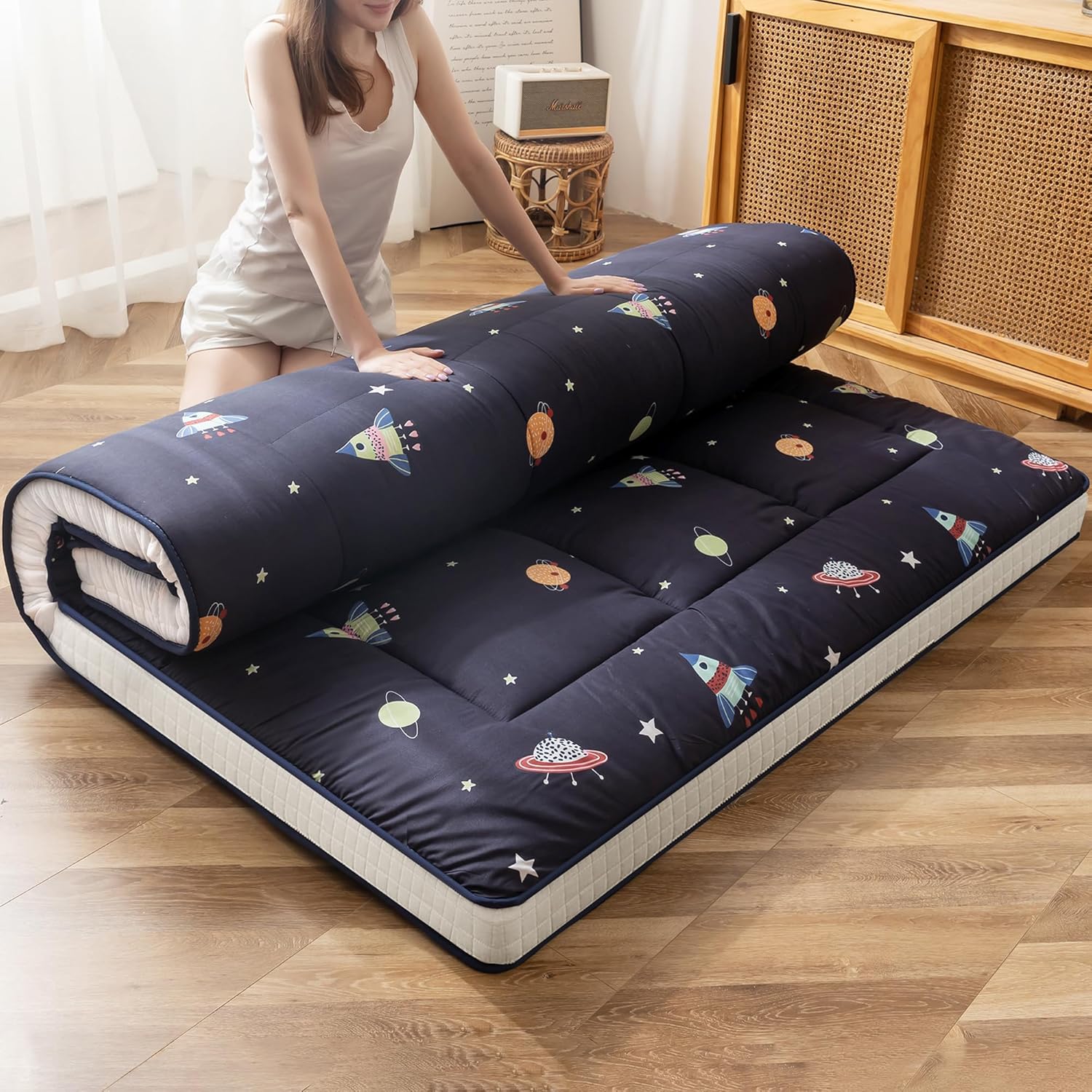 YOSHOOT Colchón de futón japonés extra grueso de 6 pulgadas, colchón plegable de tatami para adultos, colchón enrollable, colchón de invitados,