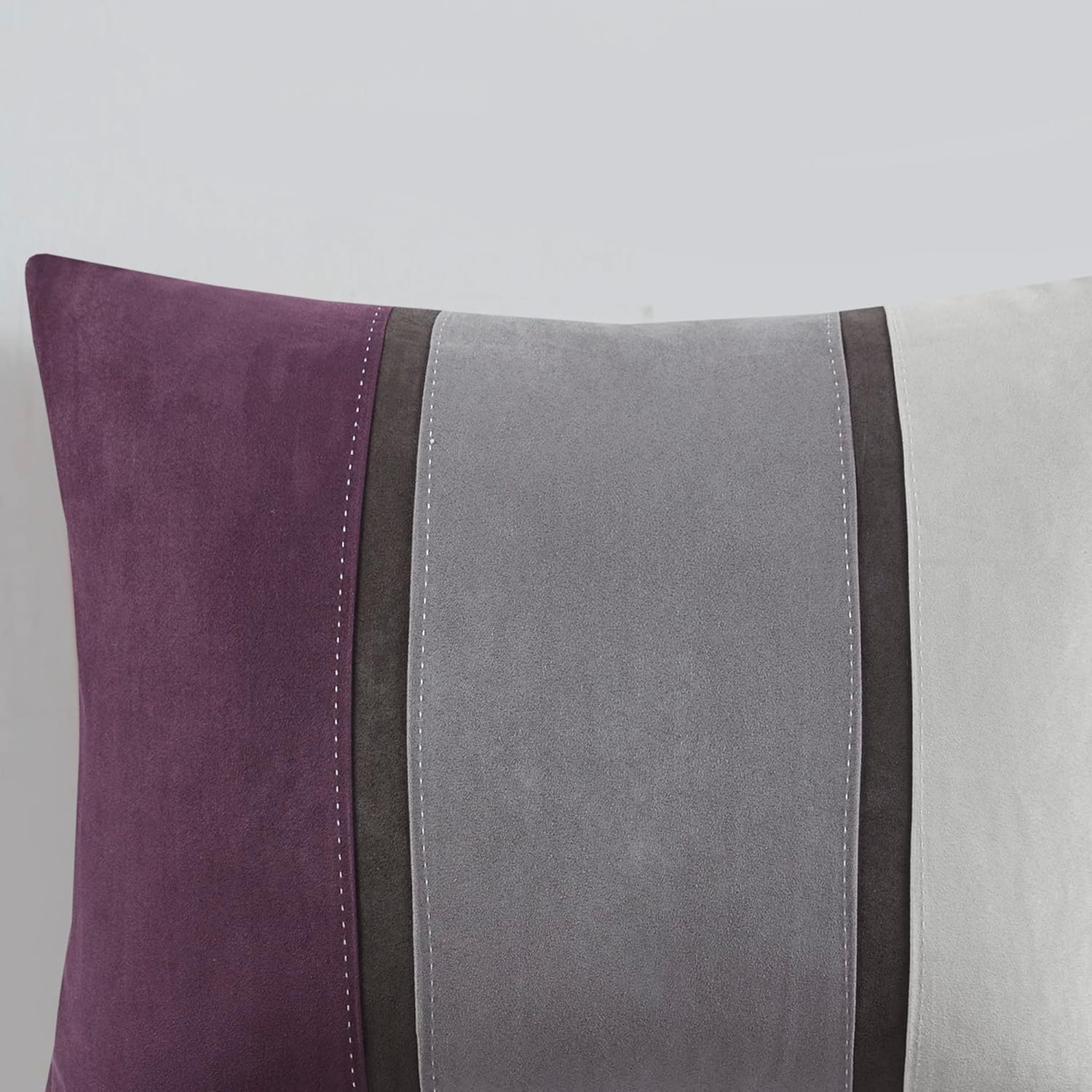 Madison Park Palisades Juego de edredón moderno de gamuza sintética, diseño de rayas, para todas las estaciones, ropa de cama acogedora alternativa