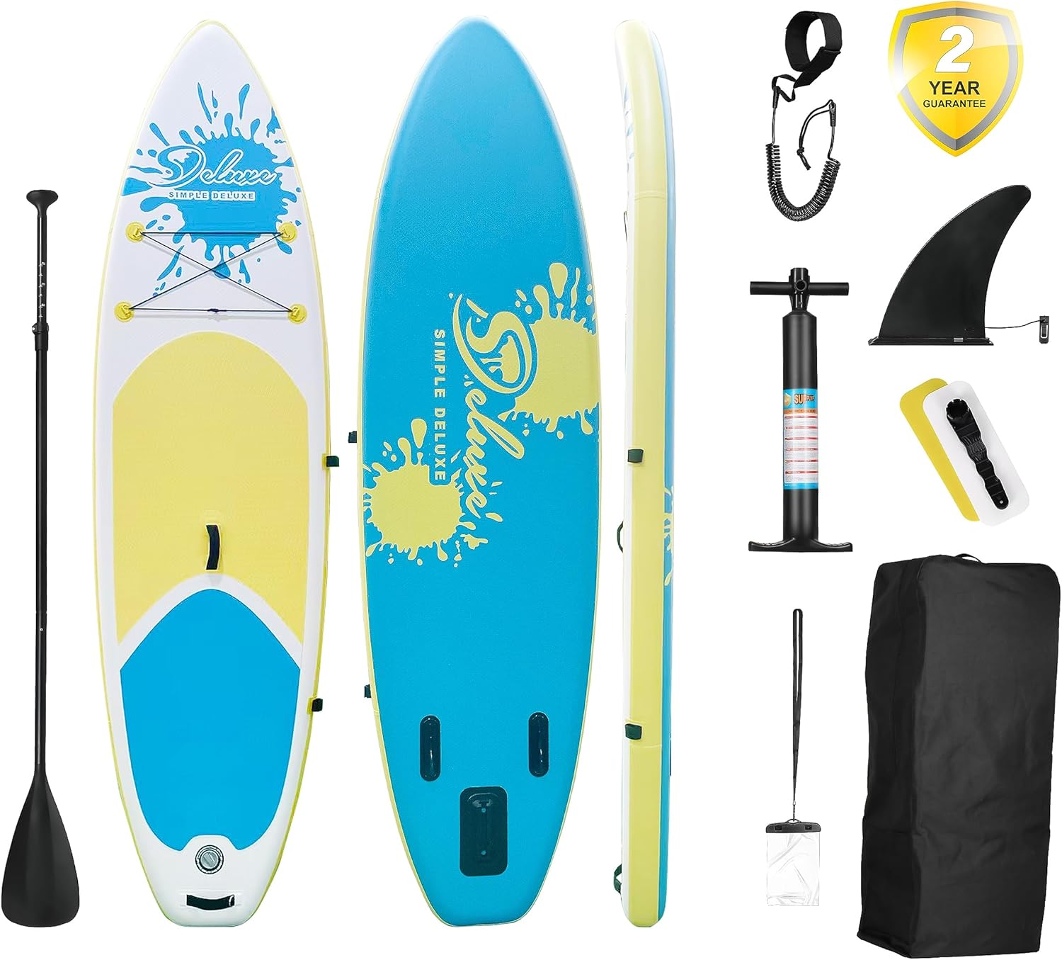Tabla de remo inflable Simple Deluxe Premium para todos los niveles de habilidad, tablas de remo rosa para adultos y jóvenes, tablas de remo