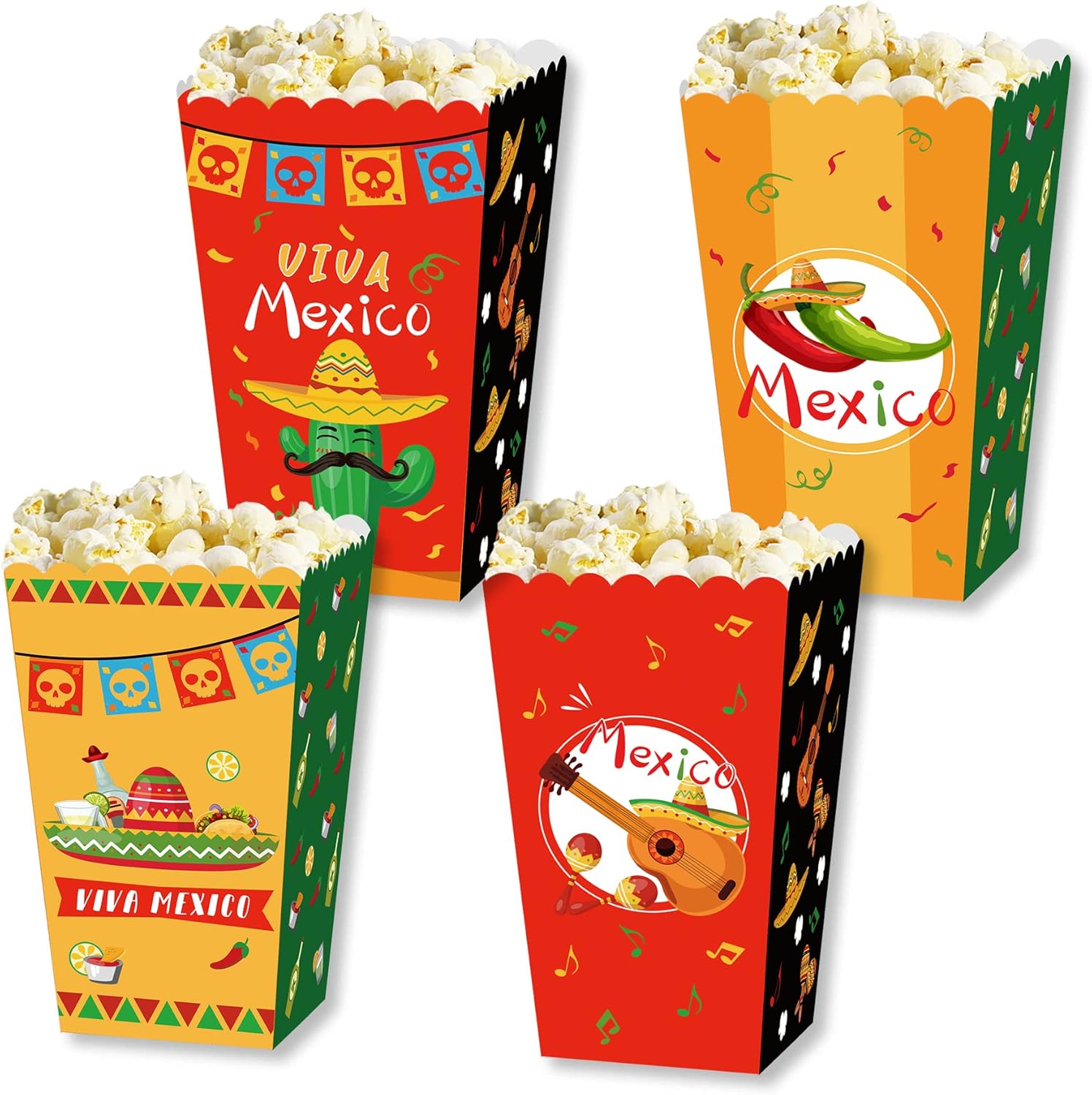 Paquete de 24 cajas de golosinas de palomitas de maíz de México, bandeja de galletas de palomitas de maíz, bolsas de dulces, suministros para
