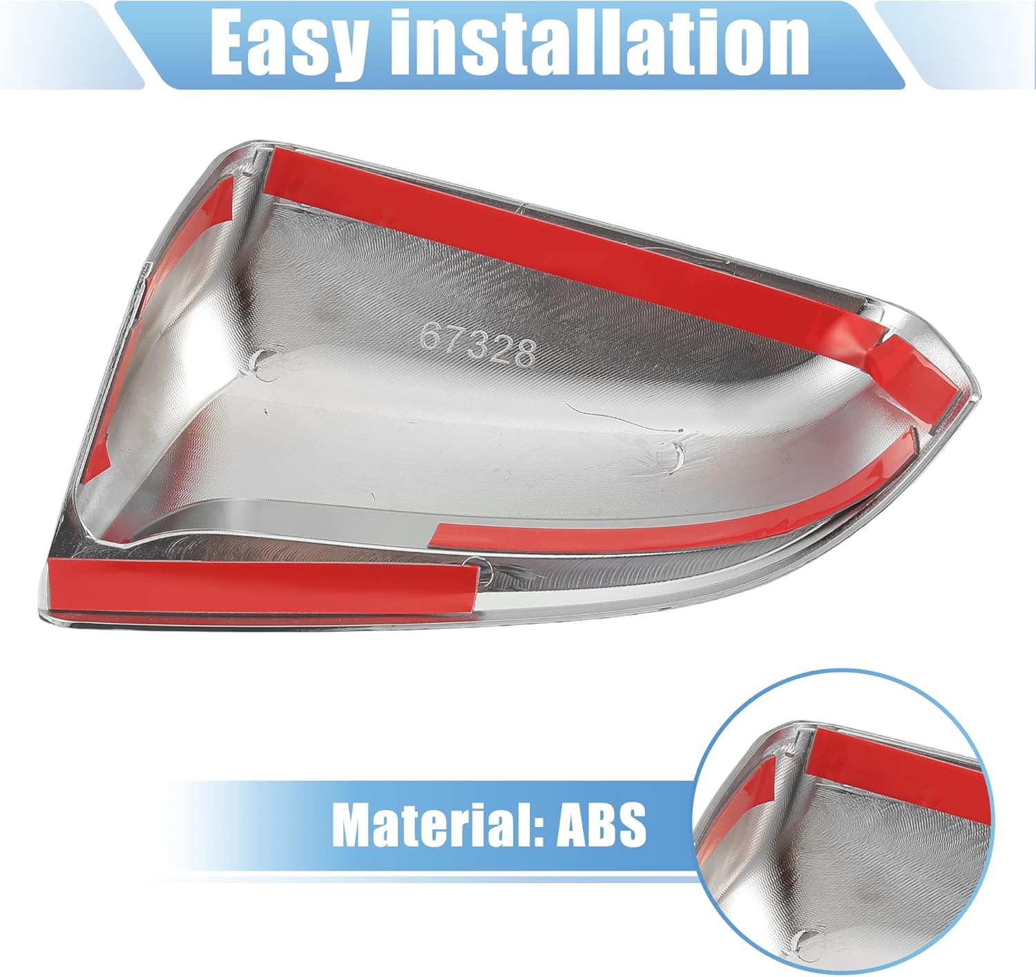 X AUTOHAUX 1 par exterior triple cromado superior medio espejo cubierta tapa Trim superposición para Chevrolet Malibu 2013 2014 2015