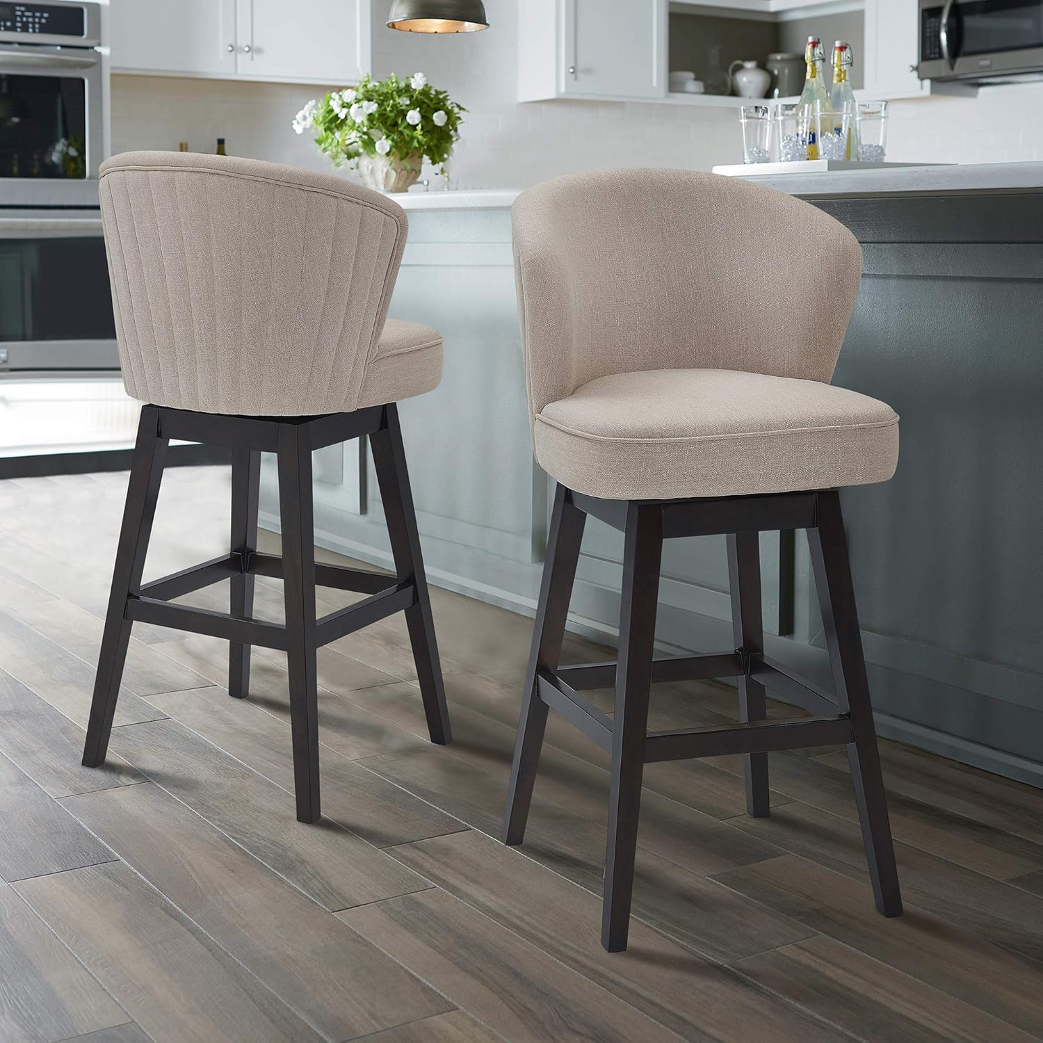 Armen Living Brandy – Taburete giratorio de madera