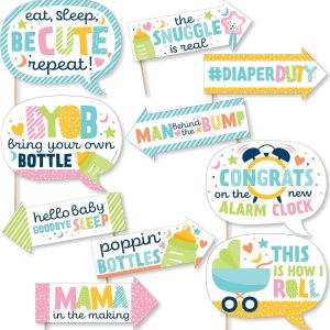 Big Dot of Happiness Divertido baby shower colorido – Kit de accesorios para cabina de fotos de fiesta neutra de género – 10 piezas Big Dot of Happiness Divertido baby shower colorido – Kit de accesorios para cabina de fotos de fiesta neutra de género – 10 piezas