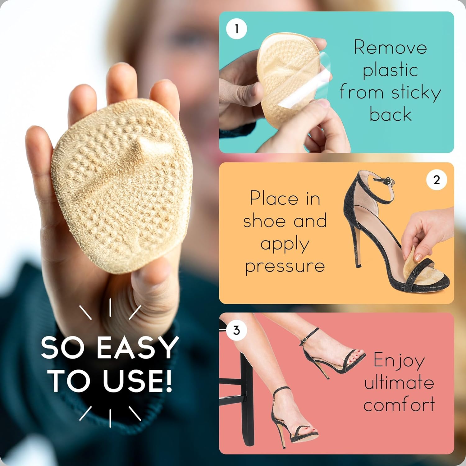 Almohadillas metatarsianas para mujer  Insertos de talón para mujer  Cojines de bola de pie (6 pares de almohadillas para pies), alivio del dolor y