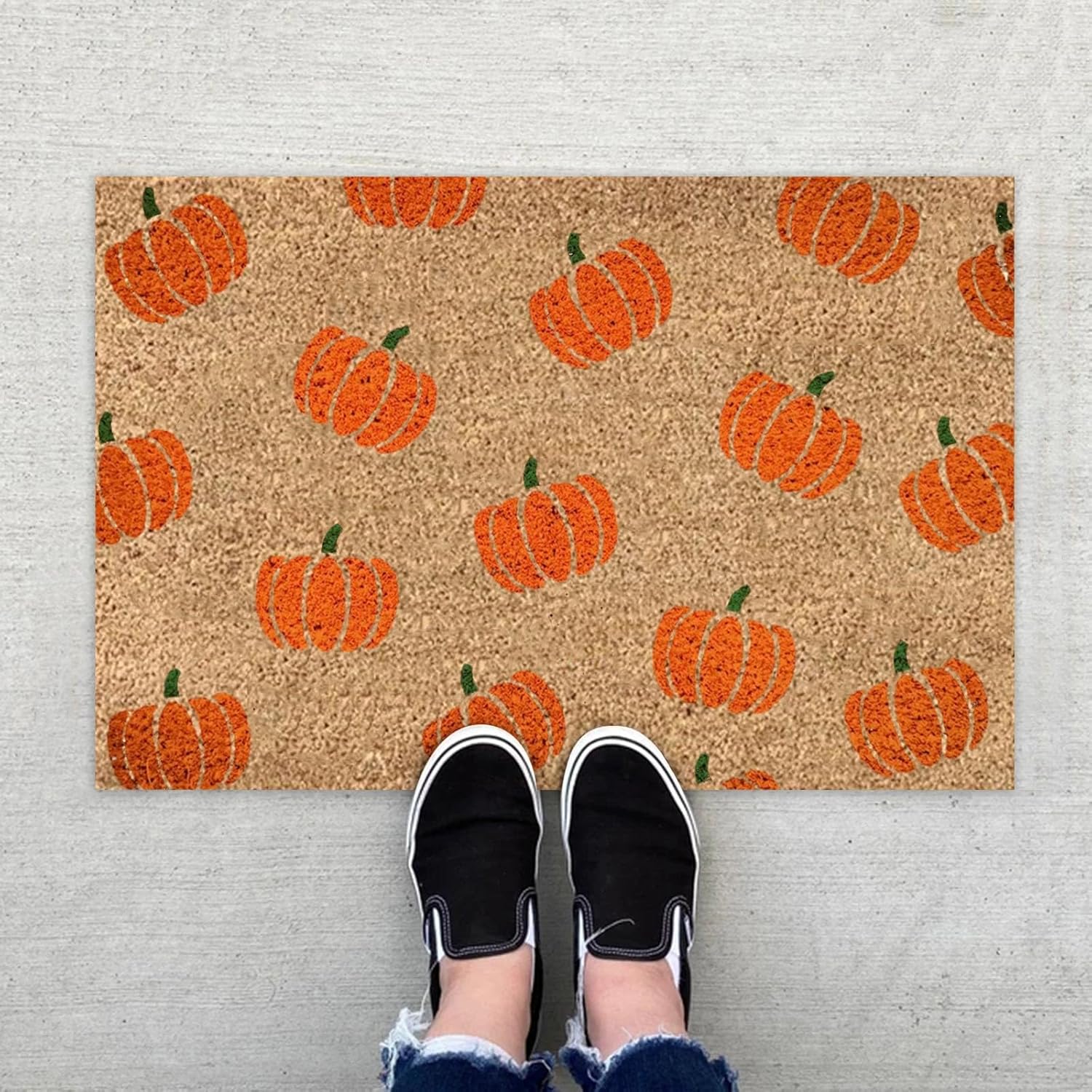 Tapetes de 24 x 16 pulgadas de temporada de otoño para puerta delantera, otoño, temporada de Acción de Gracias, Halloween, exteriores, calabaza,