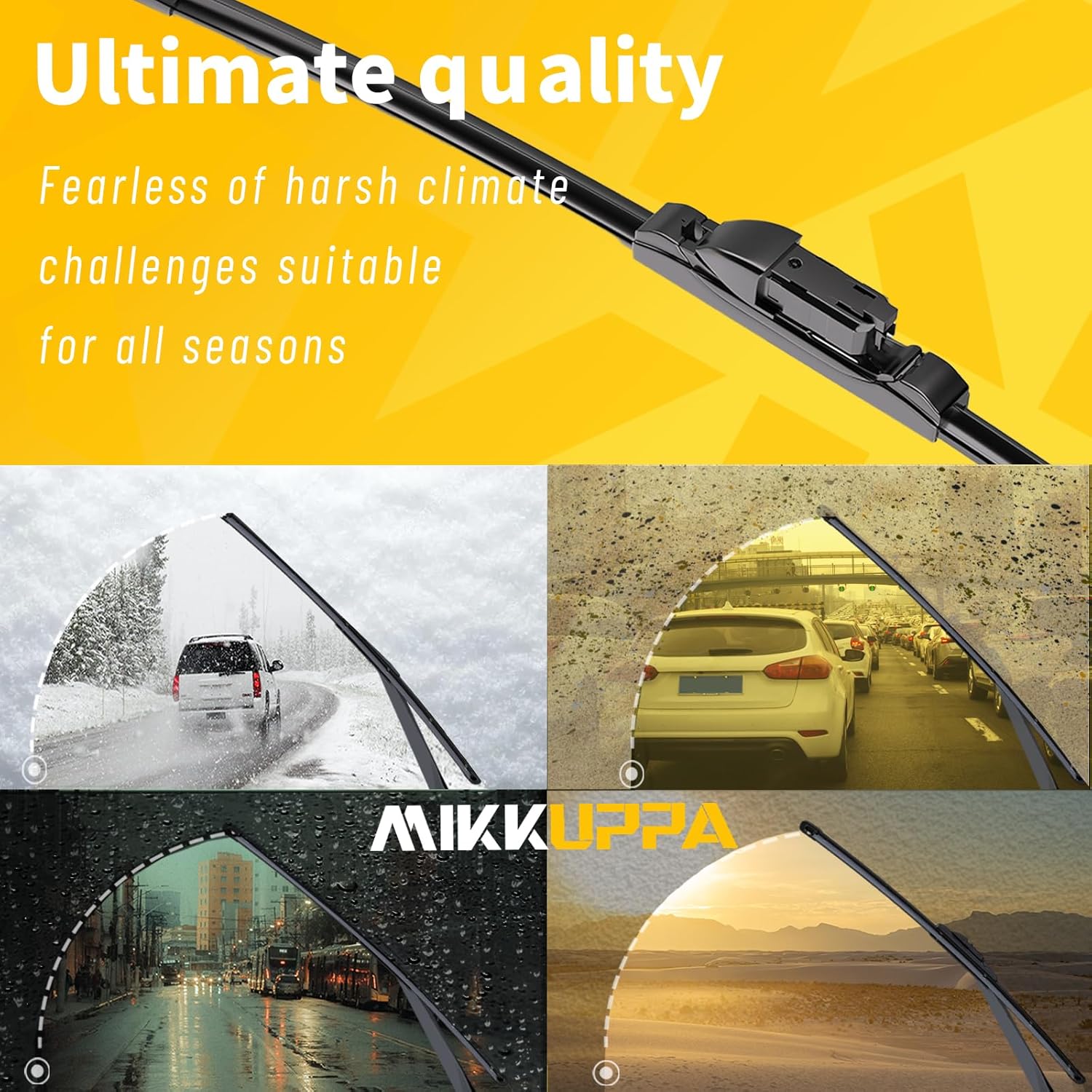 MIKKUPPA Limpiaparabrisas de 24 + 19 pulgadas  Repuesto para VW Jetta 2011-2019, VW Passat 2012-2018  Limpiaparabrisas para todas las estaciones,