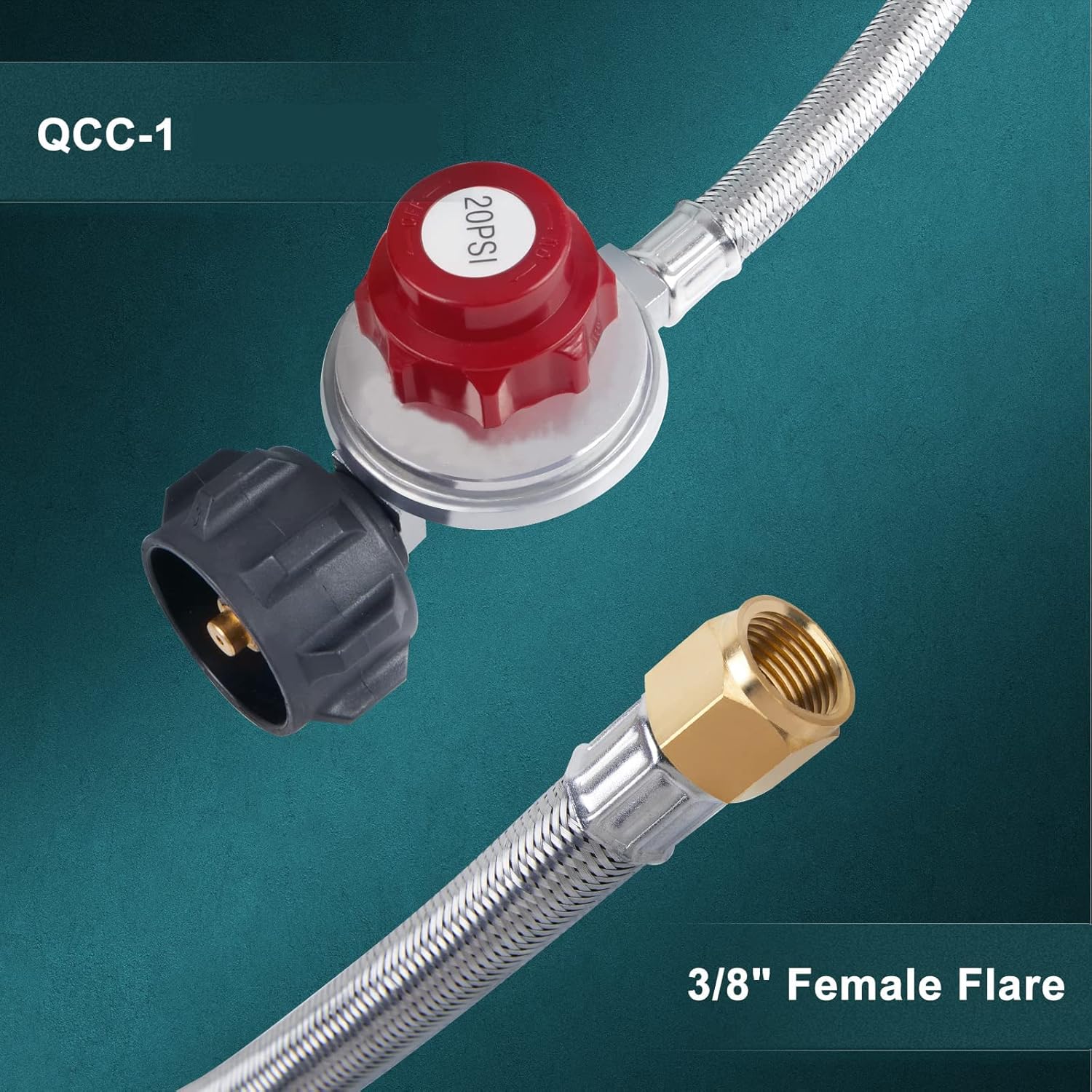 GASPRO Anillo para quemador de hoguera de 12 pulgadas, viene con un regulador de propano ajustable de 0-20 PSI con manguera trenzada (8 pies), apto