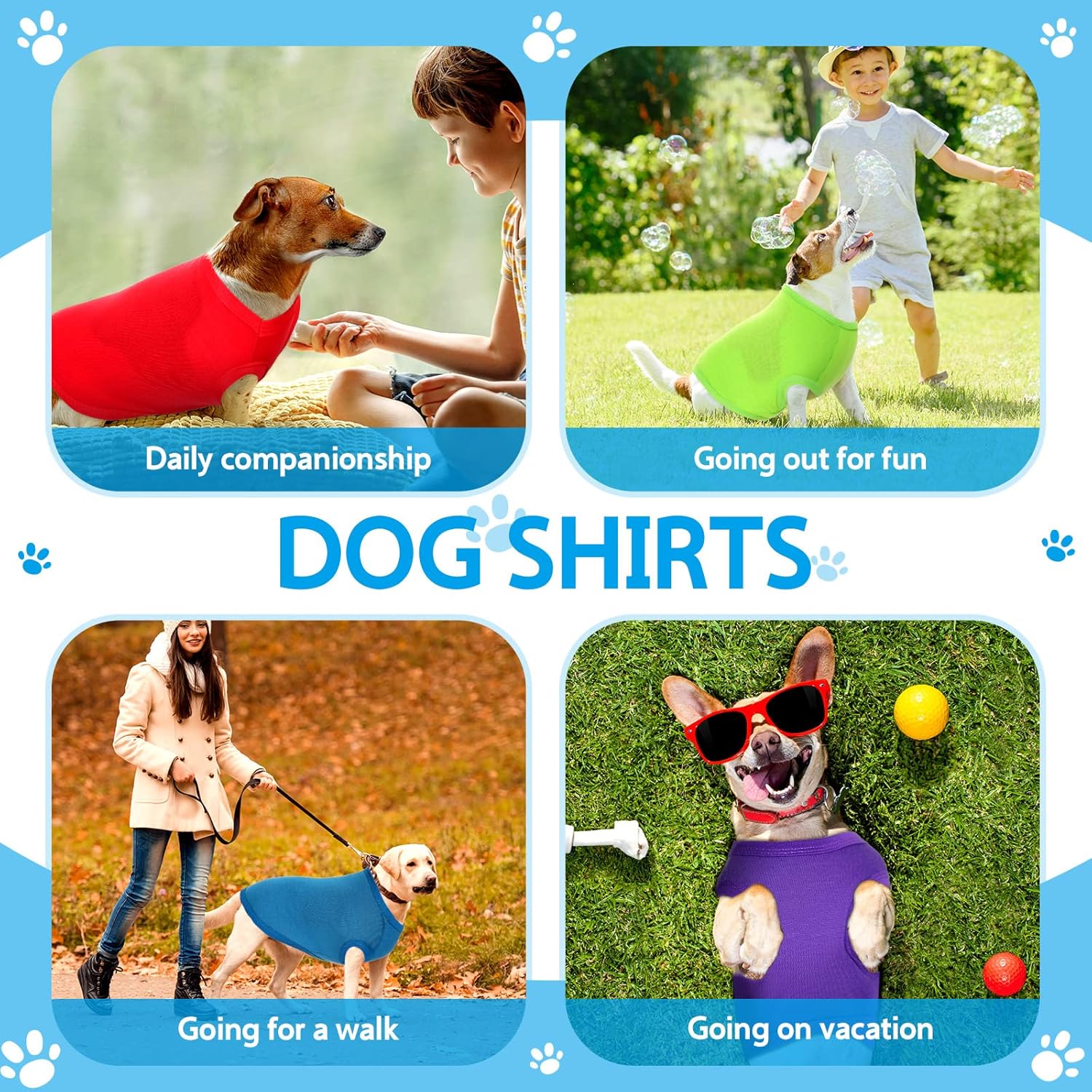 24 camisas para perro, camiseta en blanco para perros pequeños, camisas lisas para cachorros, gatos, ropa de verano para mascotas (L)