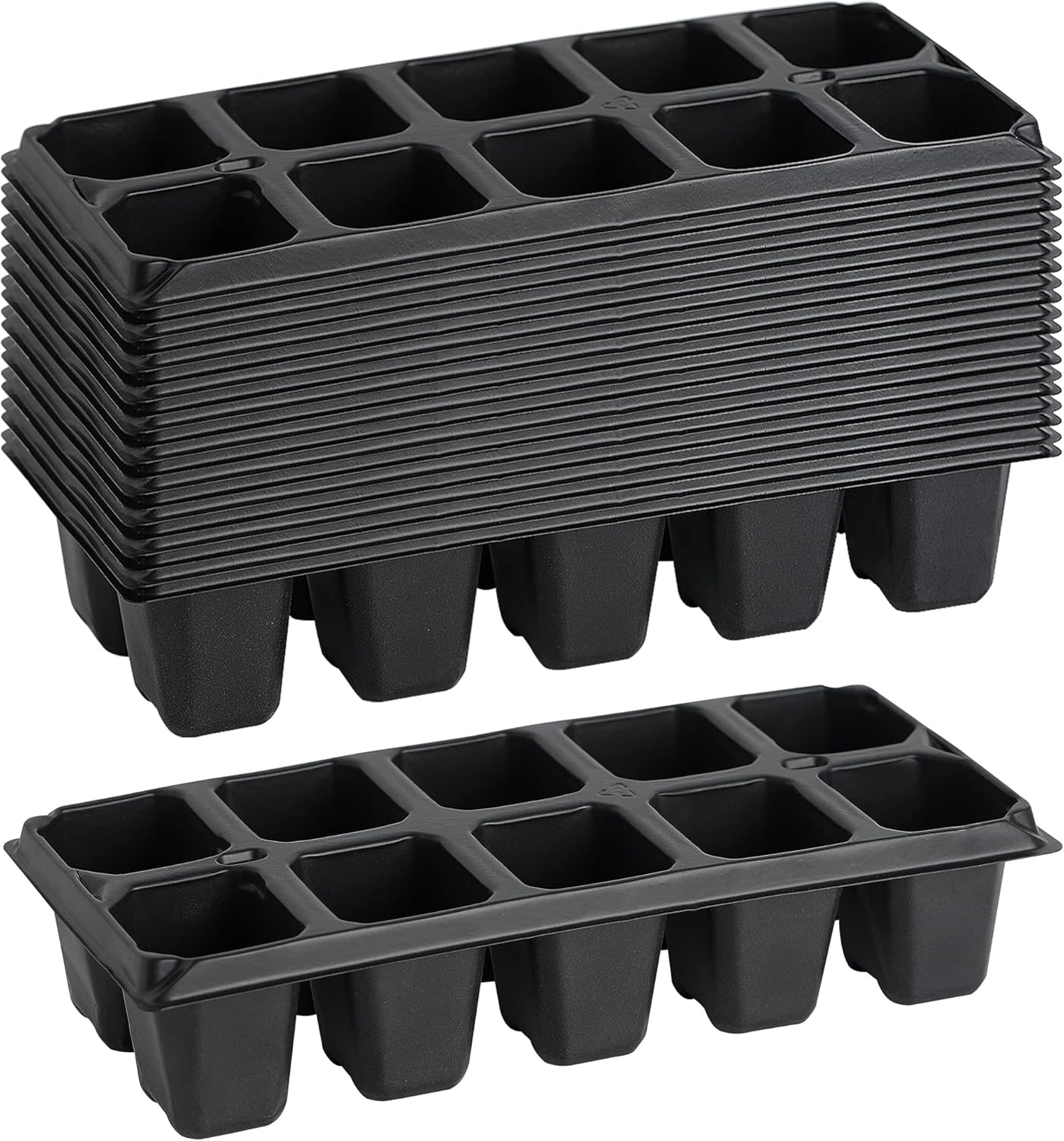 Yard Yard 200 bandejas de plántulas para enchufes, 20 unidades de contenedores reutilizables para plantas de cultivo de vivero, germinación de