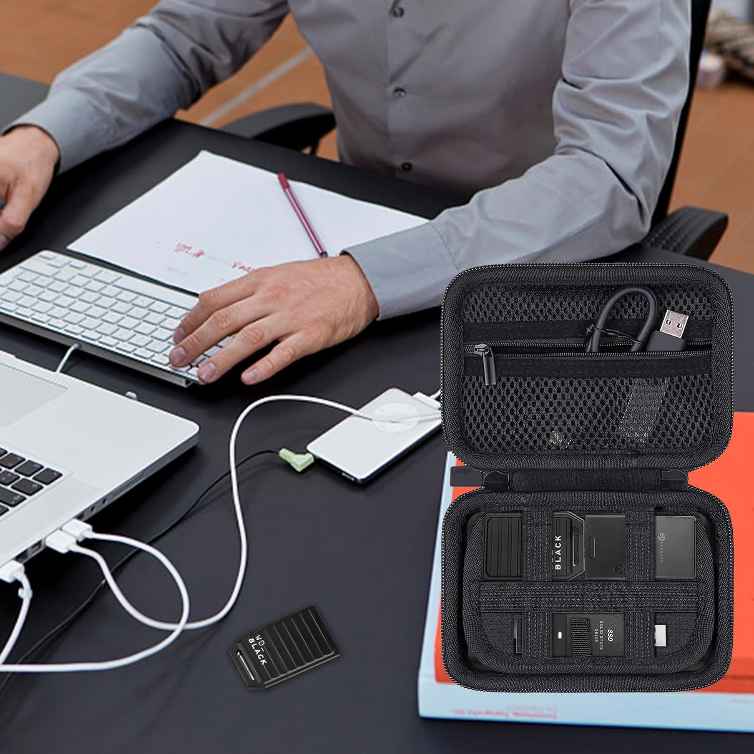 co2CREA Funda rígida compatible con tarjeta de expansión de almacenamiento Seagate Unidad de estado sólido SSD Disco duro externo HDD portátil