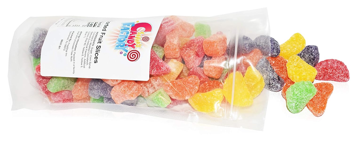 Sarah’s Candy Factory Caramelos surtidos de rebanadas de frutas en bolsa resellable, 2.5 libras