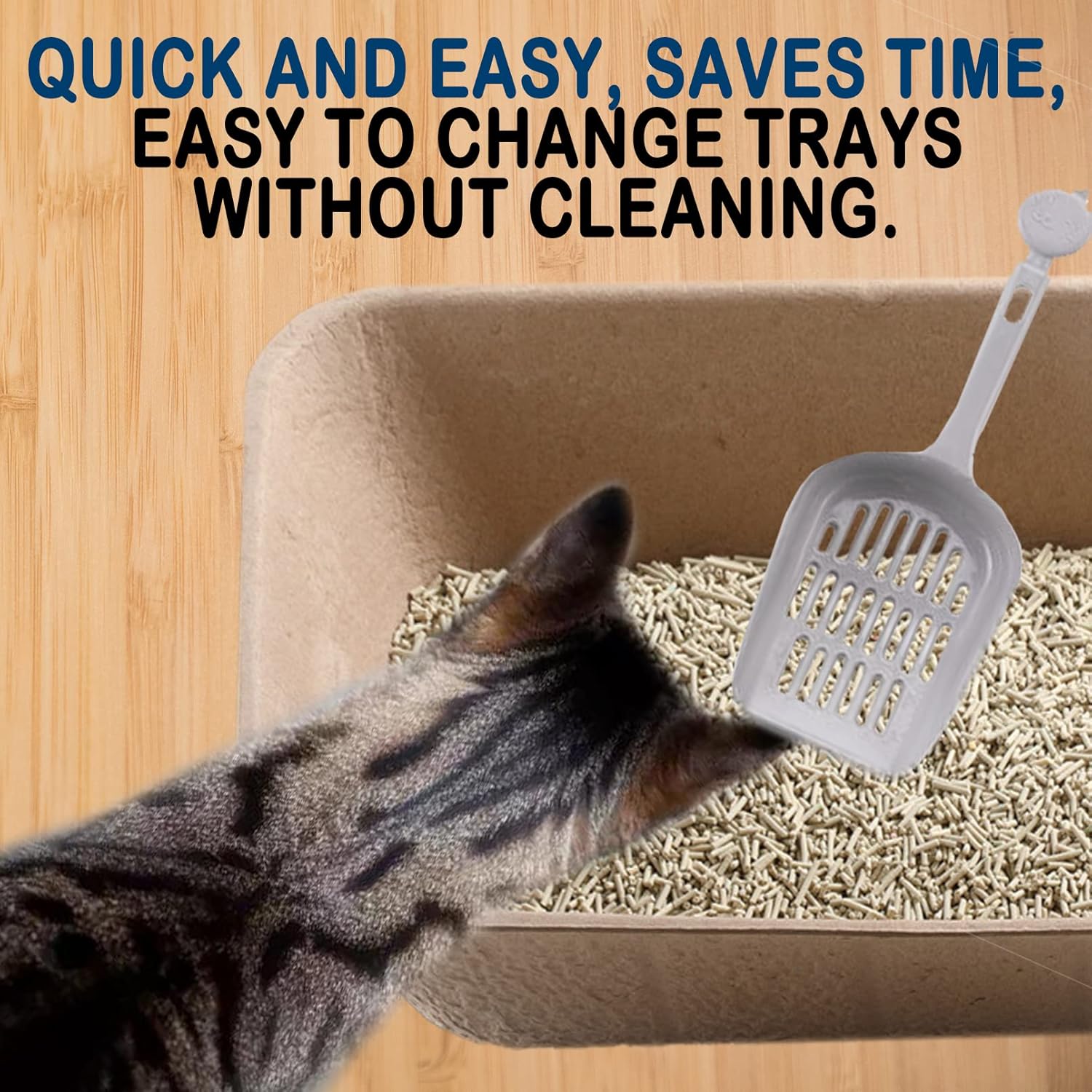 PINVNBY 8 Pcs Disposable Litter Boxes for Cats Paper Cat Litter Trays Cardboard Liner Tray for Kitty, Rabbit and Other Small Animal Indoor Outdoor