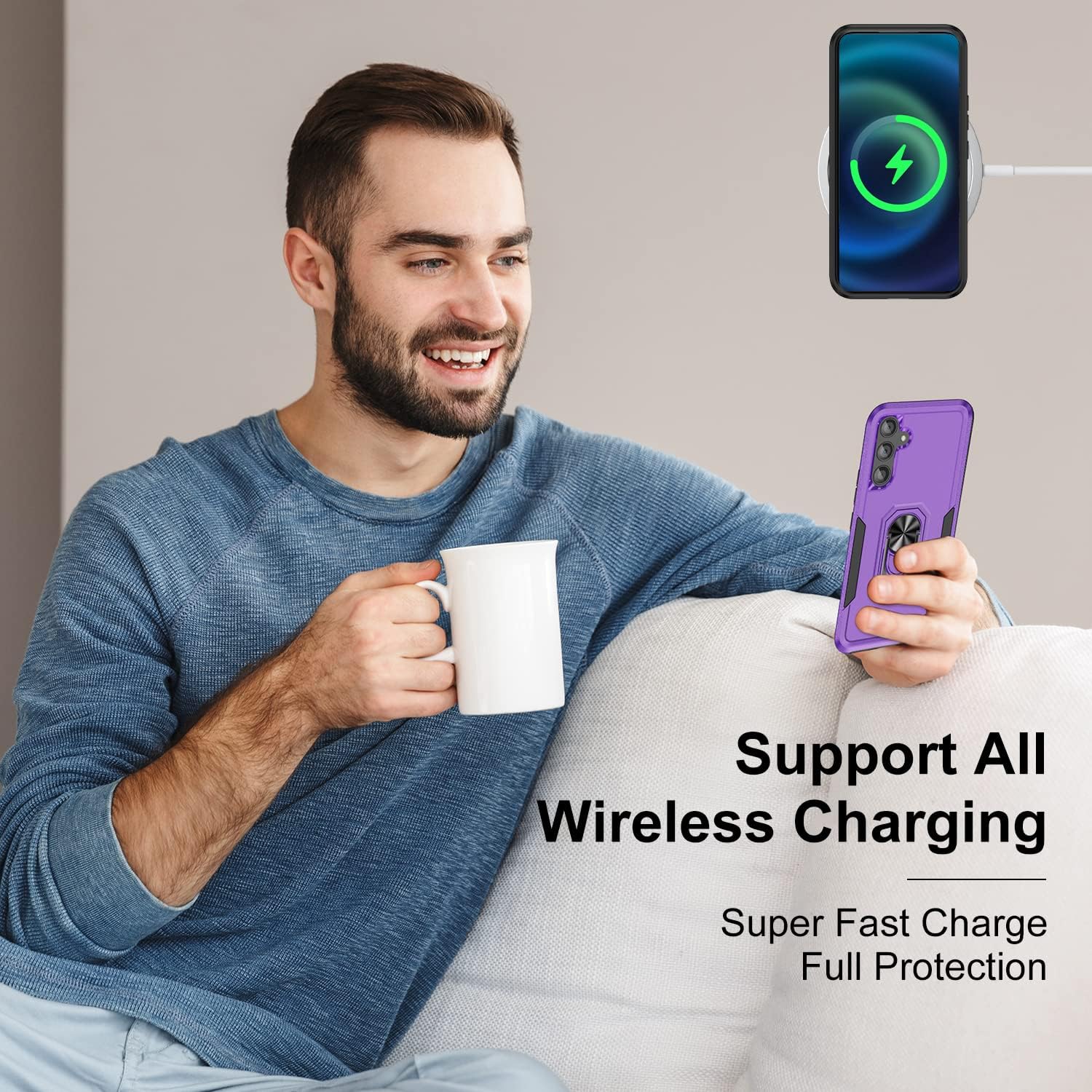 J&D Funda compatible con Samsung Galaxy A54, funda protectora de grado militar resistente con (paquete de 2) protector de pantalla de vidrio