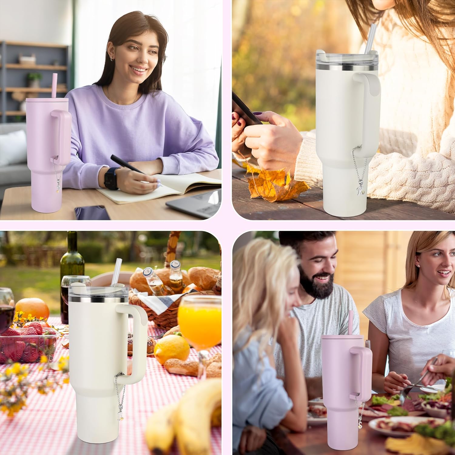 Accesorios para vasos compatibles con vaso Stanley de 40 onzas, accesorios de botella para vaso Stanley con asa, para vaso Simple Modern de 40 onzas