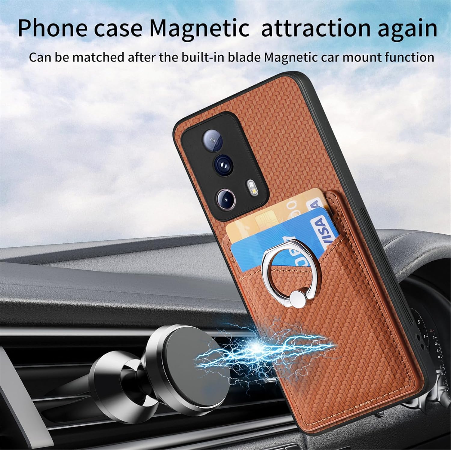 Asuwish Funda de teléfono para Xiaomi 13 LiteCivi 2 5G Funda tipo cartera con protector de pantalla de vidrio templado, soporte de anillo delgado,