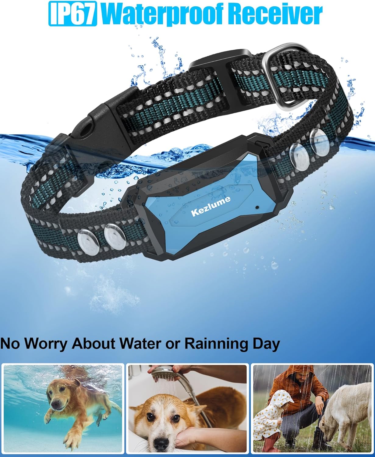 Collar de choque para perros para 2 perros, collar de entrenamiento de perro impermeable de 4000 pies con control remoto para perros pequeños,
