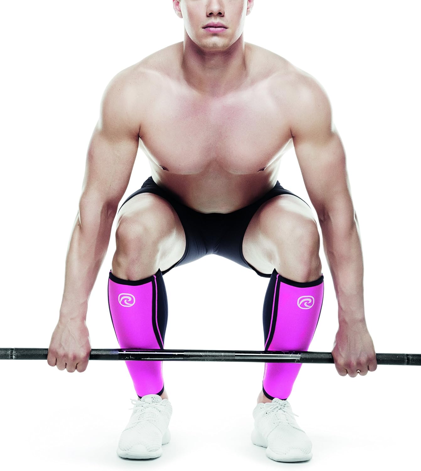 Rehband Rx Soporte de pantorrillaespinillera, talla XS, rosanegro, espinilleras para entrenamiento de crossfit, deportes de equipo + correr, equipo