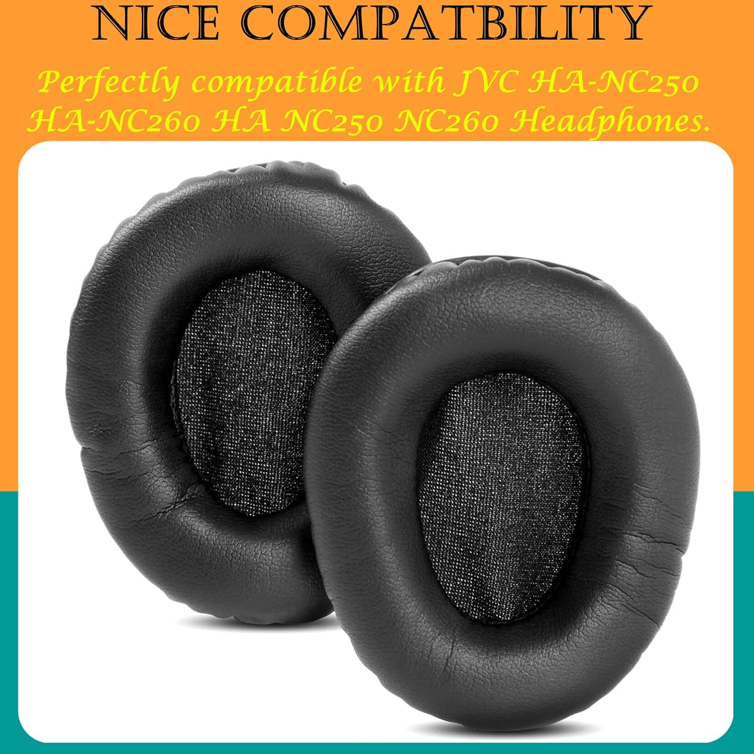 TaiZiChangQin HA-NC250 Almohadillas de repuesto compatibles con auriculares JVC HA-NC250 HA-NC260 HA NC250 NC260 (almohadillas de cuero proteínico)