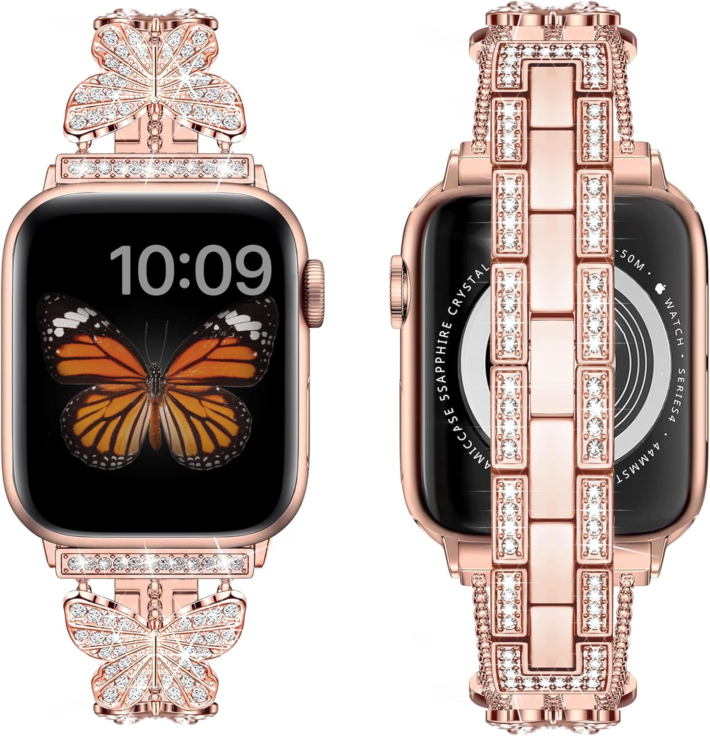 Apple Watch – Correa de metal compatible con Apple Watch Series 9, 8, SE, 7, 6, 5, 4, 3, 2, Ultra 2, correas para iWatch para mujer, correas de
