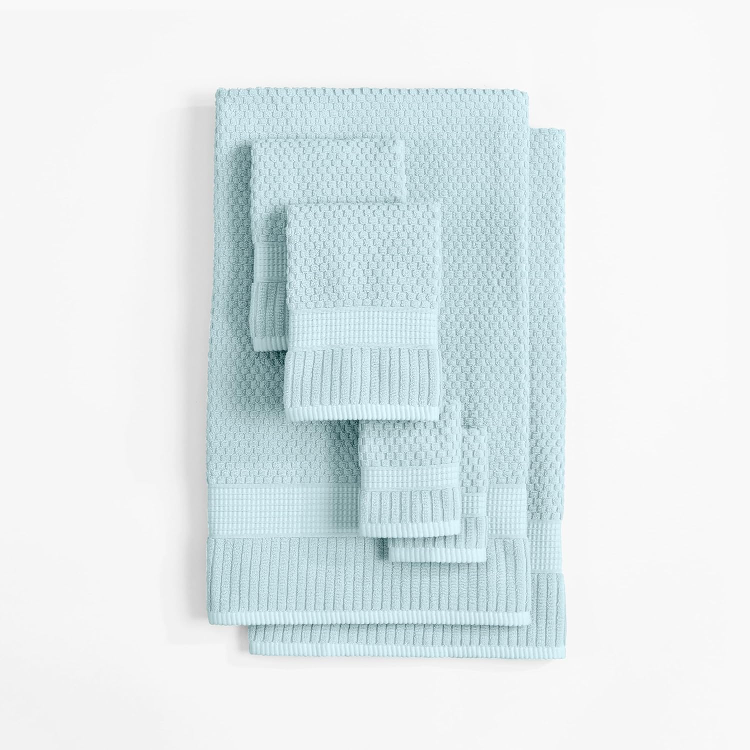 NY Loft Juego de 6 toallas 100% algodón, supersuaves y absorbentes, de secado rápido, 2 toallas de baño, 2 toallas de mano y 2 paños para la cara,
