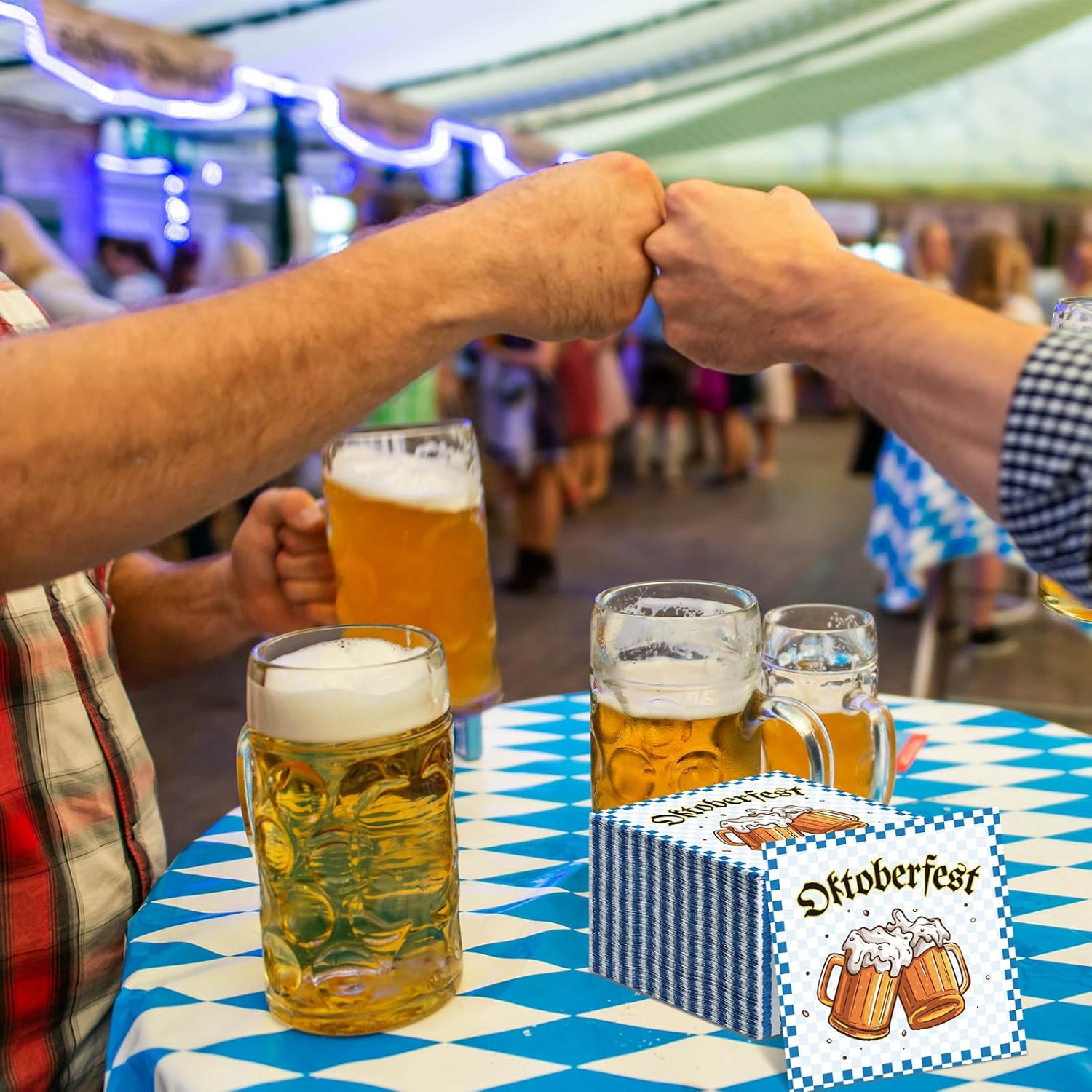 Honoson Servilletas de papel desechables para el Oktoberfest, 100 unidades, para almuerzo, cena, temática alemana, cerveza bávara, festival de