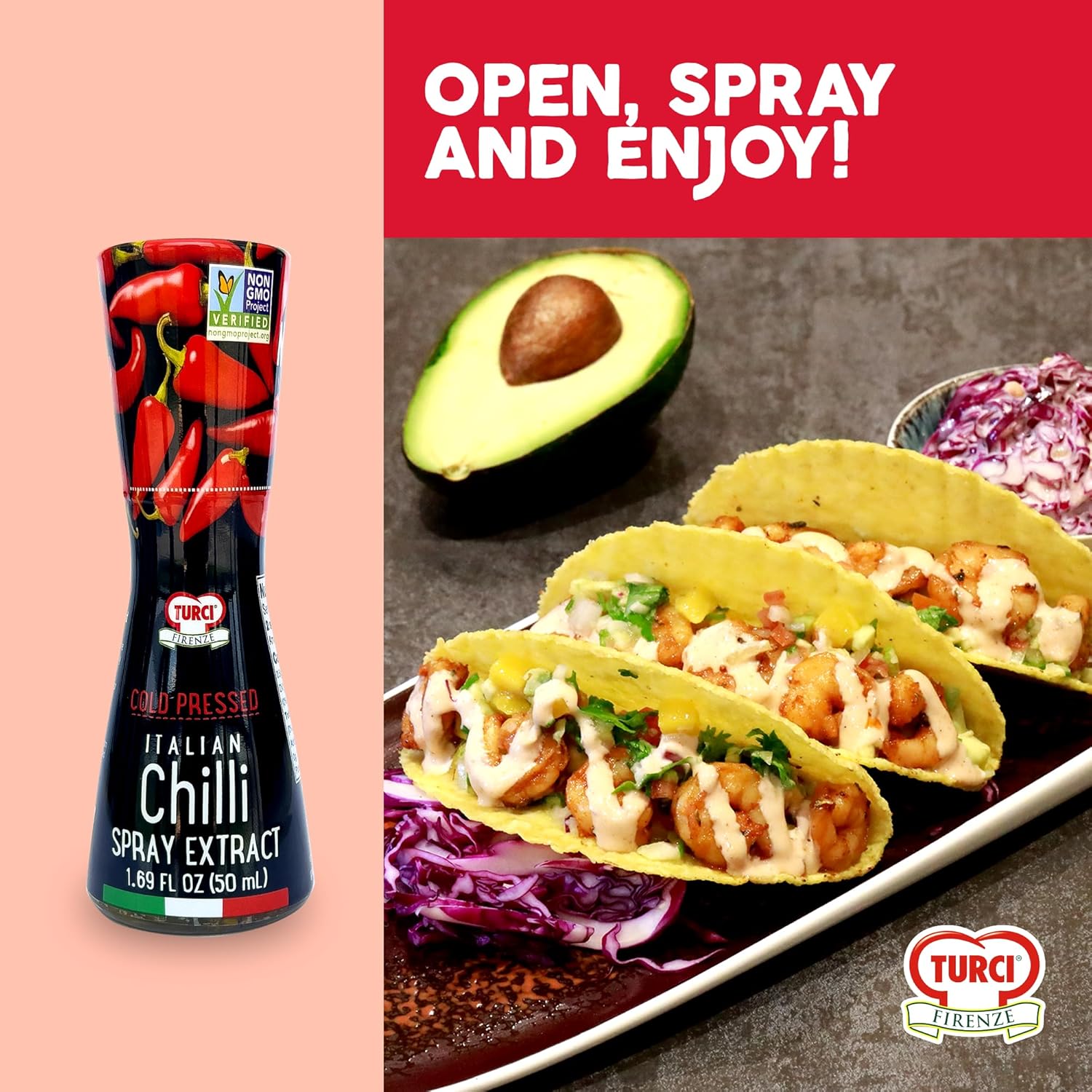 Turci Extracto de chile en espray de 1.69 onzas líquidas, un toque final lleno de sabor en platos calientesfríos, extracto natural, sin OMG, sin