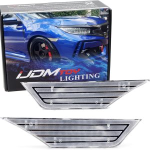 iJDMTOY JDM – Carcasas de lámpara de marcador lateral frontal con lente blanco esmerilado semidansparente compatible con Honda 2016-21 Civic Sedan iJDMTOY JDM – Carcasas de lámpara de marcador lateral frontal con lente blanco esmerilado semidansparente compatible con Honda 2016-21 Civic Sedan