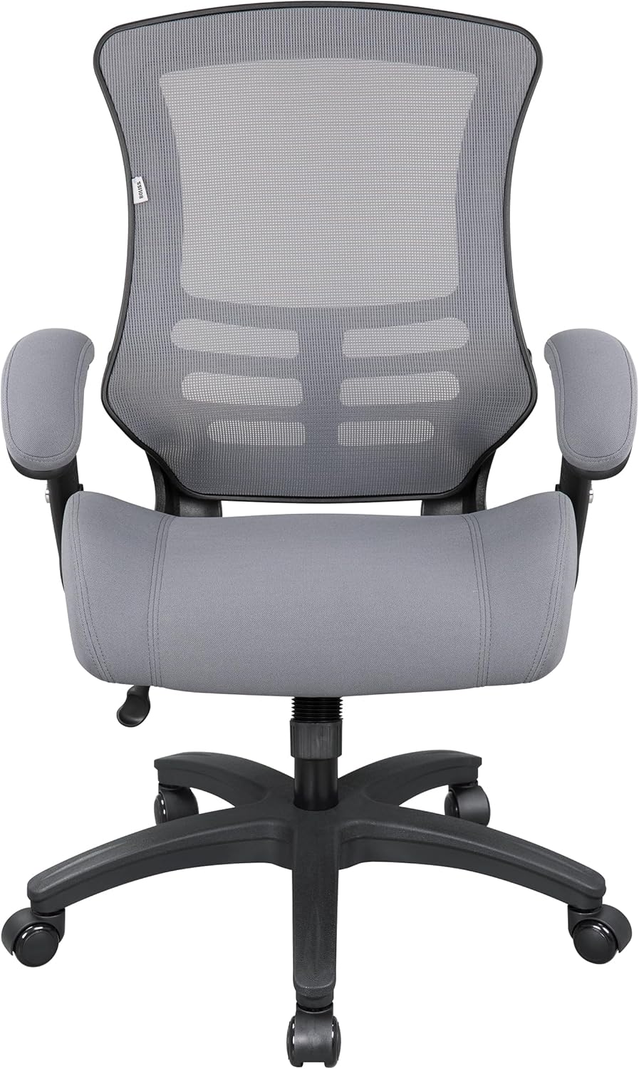 BOLISS Silla de oficina ergonómica de malla para escritorio, silla de computadora, altura ajustable y brazos abatidos, color negro (LB-2815, gris)