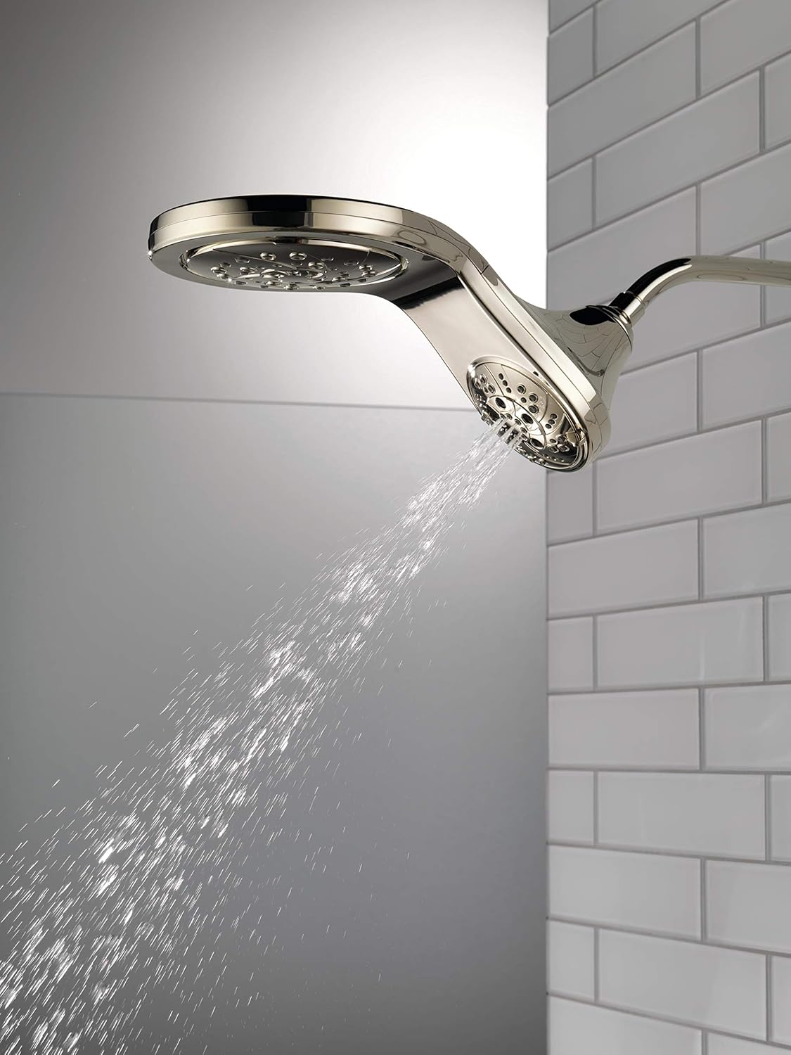 DELTA FAUCET 58581-PN-PK HydroRain H2OKinetic – Combo de ducha 2 en 1, flujo de agua de 1.75 GPM, níquel pulido