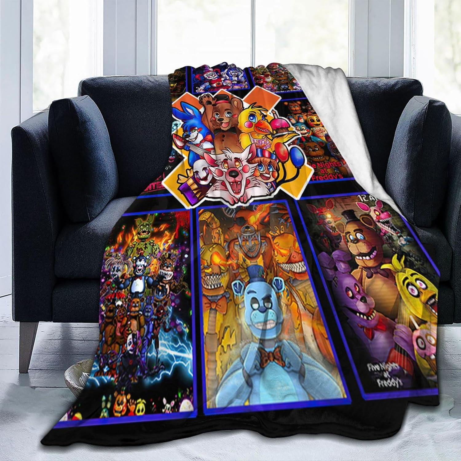 Vorus Manta de franela con impresión 3D de anime, unisex, manta de felpa súper suave para ropa de cama y sofá, E-50 x 40 pulgadas