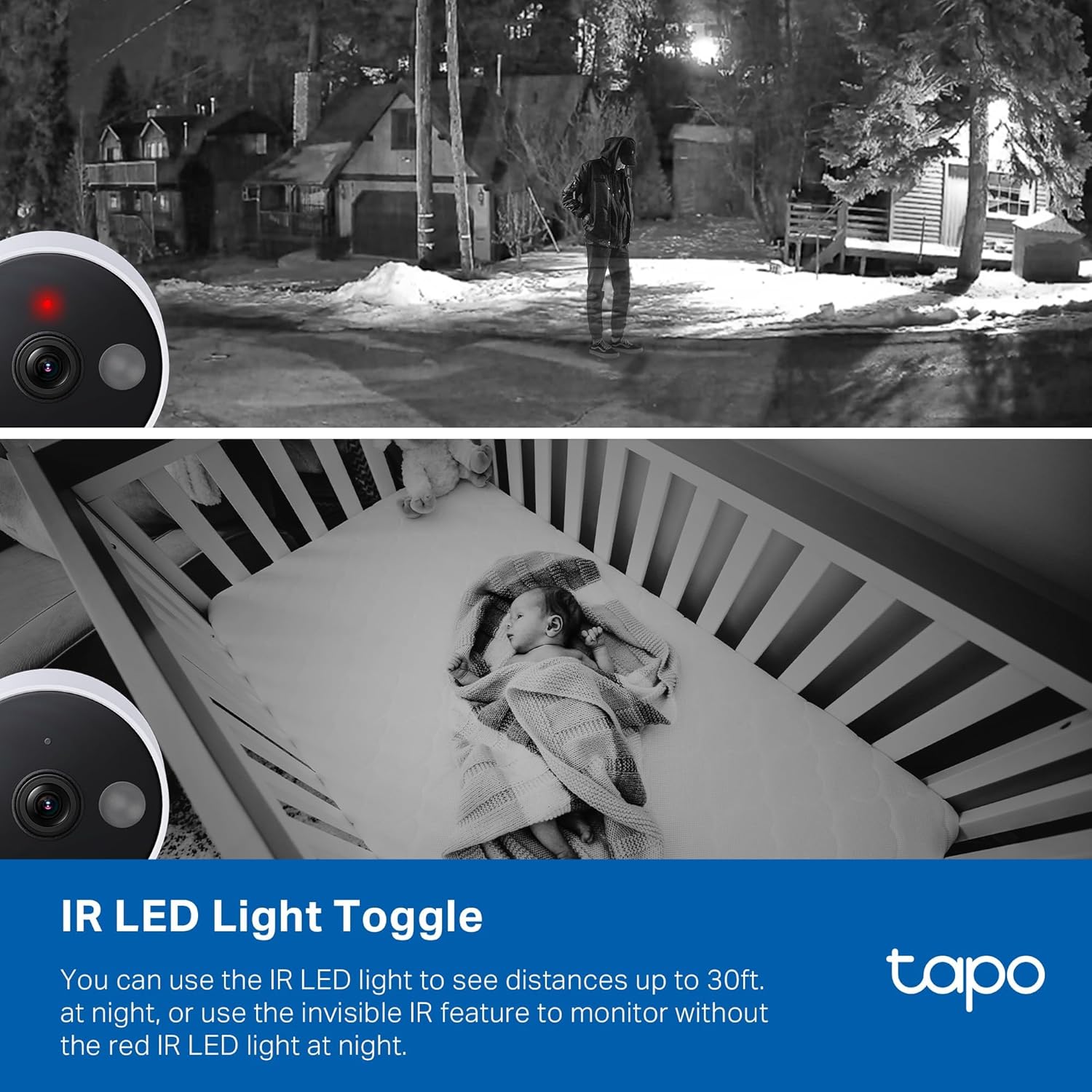 TP-Link Tapo – Cámara de seguridad QHD 2K, interiorexterior, modo IR invisible, almacenamiento SD (Tapo C120)