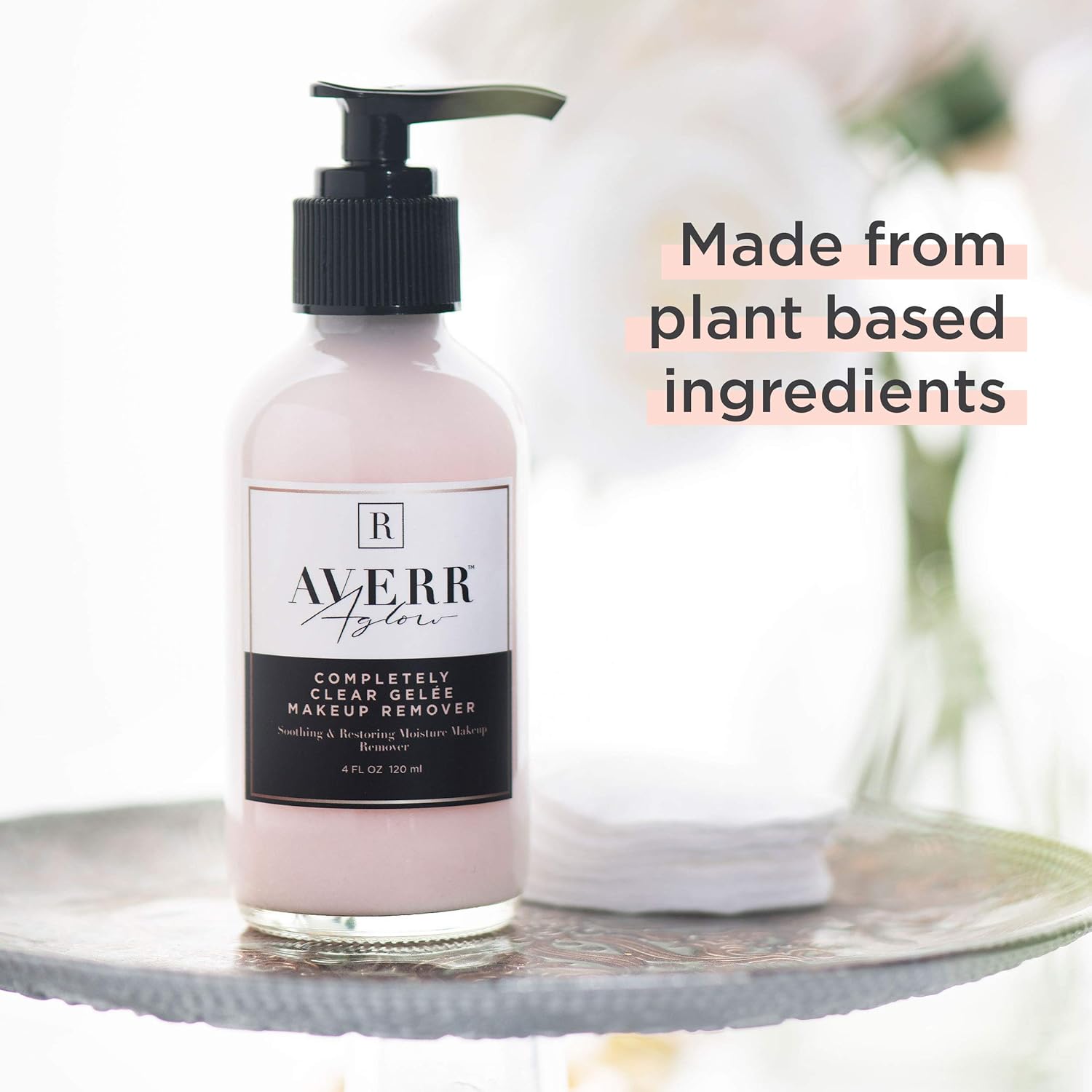 Averr Aglow Removedor de maquillaje Gelée completamente transparente, cuidado facial, mejora el colágeno, calma la piel, limpiador facial natural a