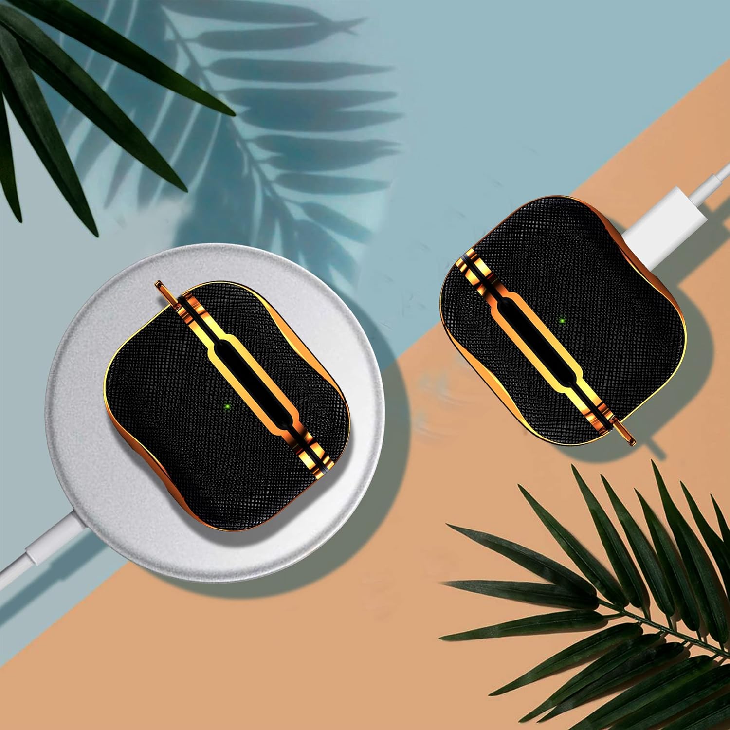 KIQ Funda de lona para AirPods de 3 generación, funda protectora texturizada con llavero para mujeres, hombres y niños, funda para Apple AirPods de